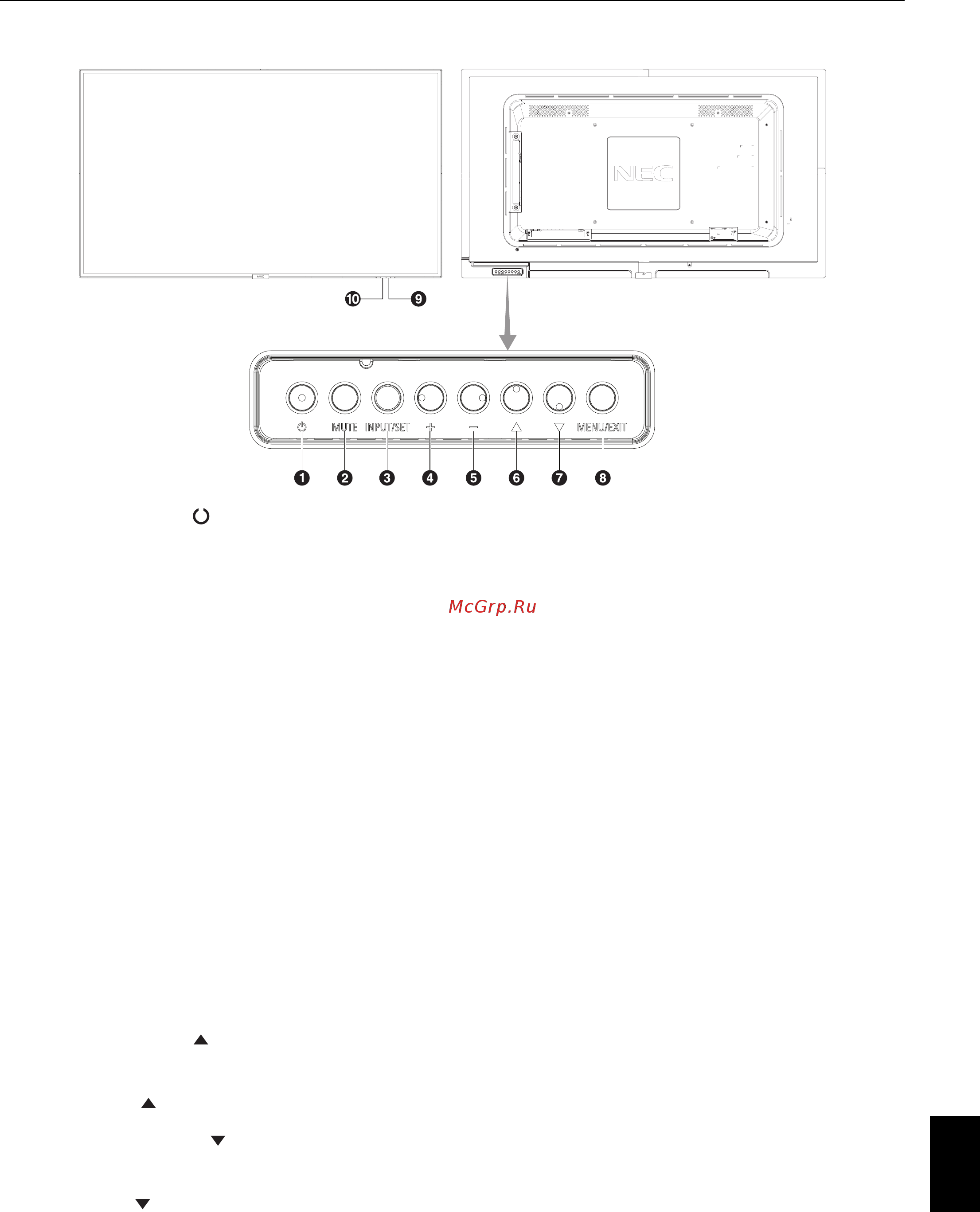 Nec MultiSync C551 [11/60] Бөлшектер атаулары мен функциялары