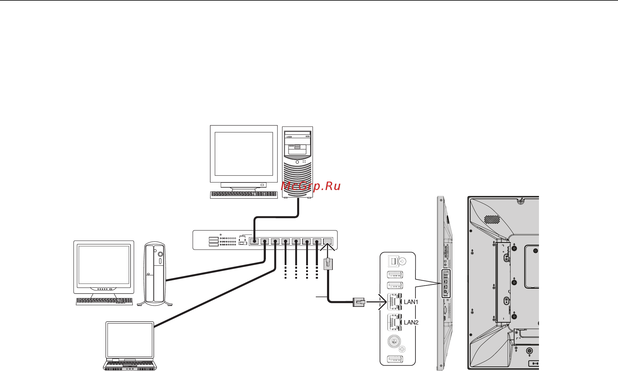 Nec MultiSync V484 Черный [52/75] Управление жк монитором с помощью устройства управления lan