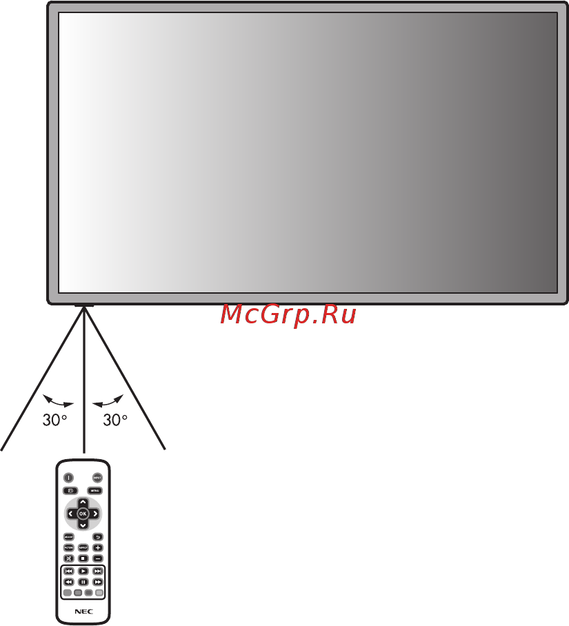 Nec MultiSync E651-T (Infrared Touch) [12/29] Обращение с пультом дистанционного управления