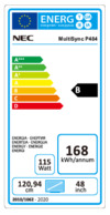 Nec MultiSync P484 Энергетическая наклейка