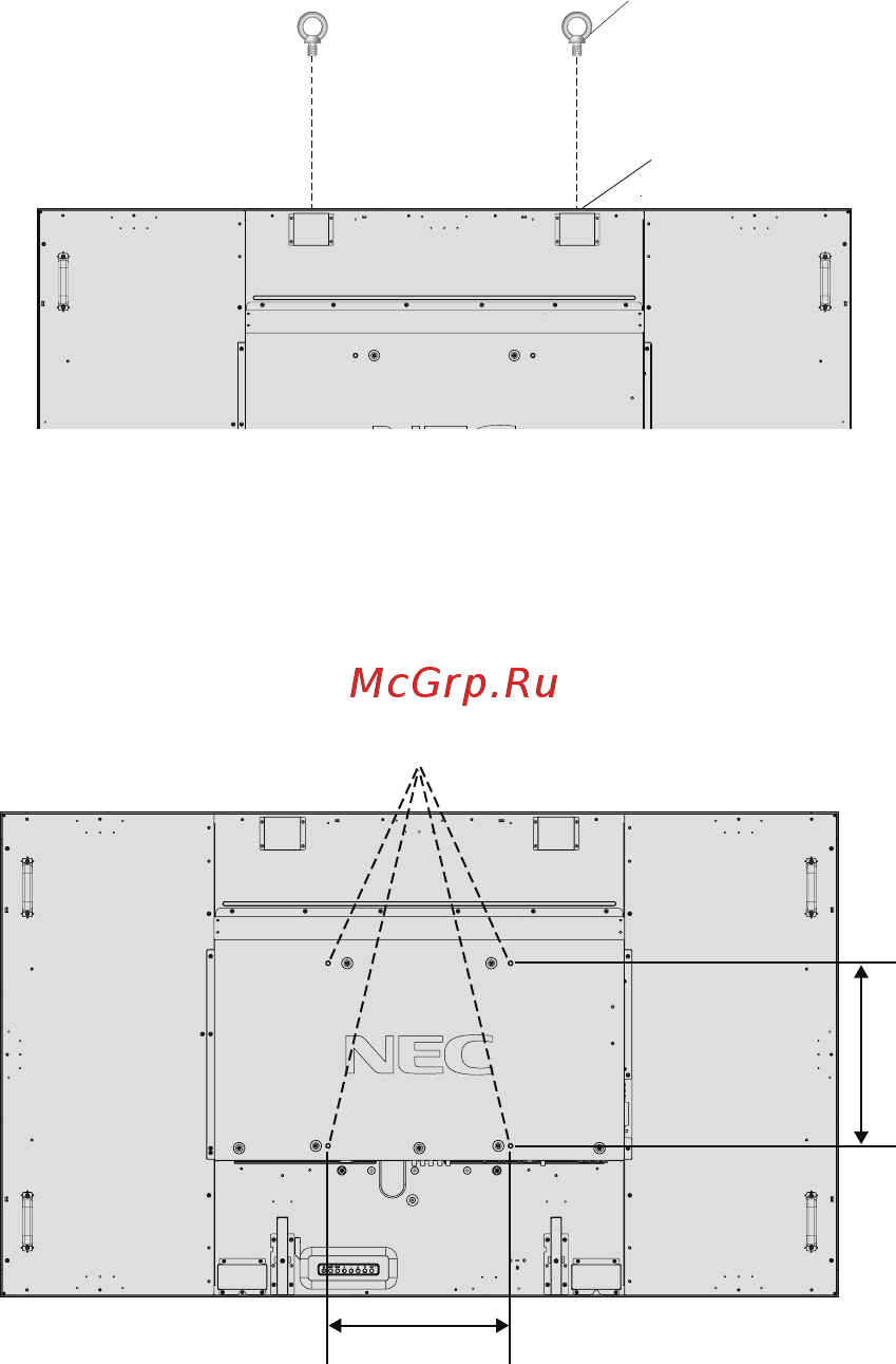 Nec MultiSync V801 [8/44] Выкарыстанне мантажных прыстасаванняў
