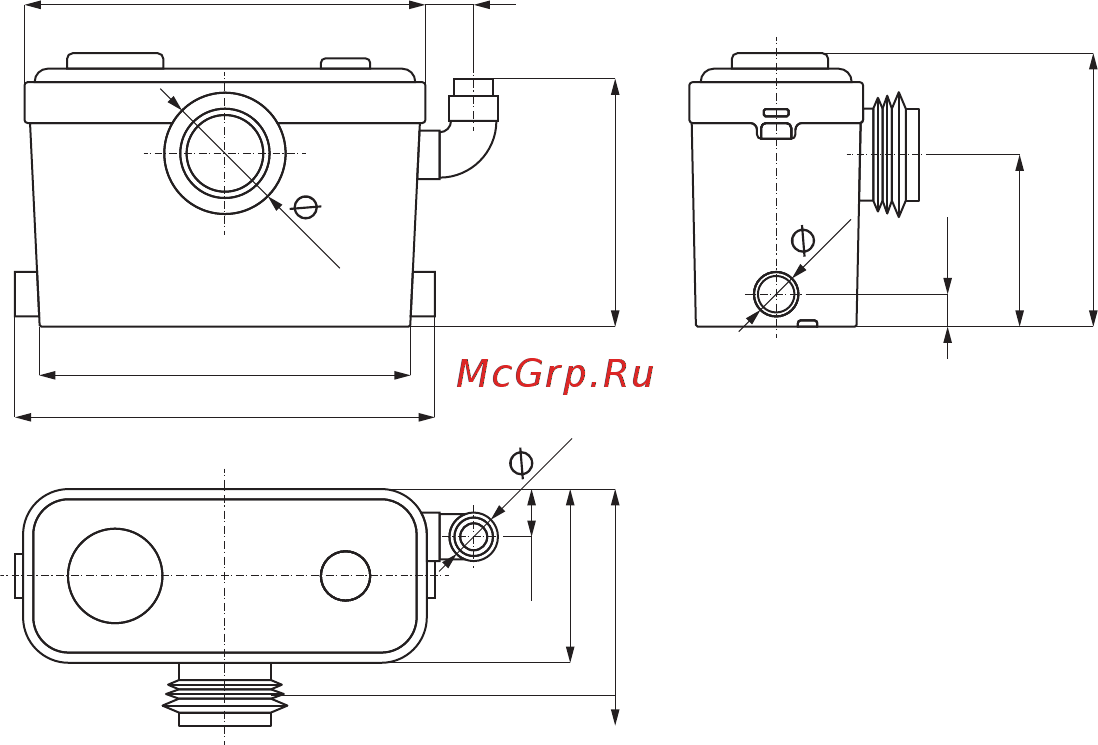 Unipump SANIVORT 605 A [6/14] Габаритные размеры
