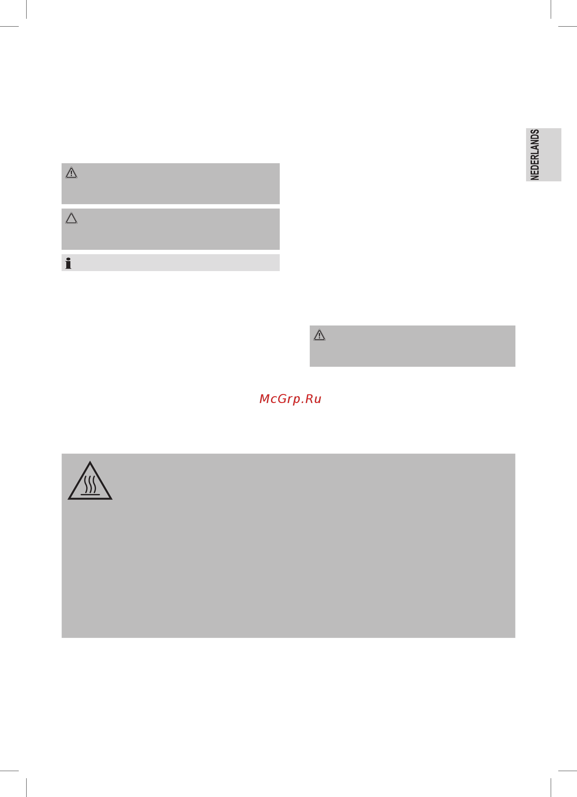 Clatronic FR 3667 [11/62] Speciale veiligheidsinstructies voor dit apparaat
