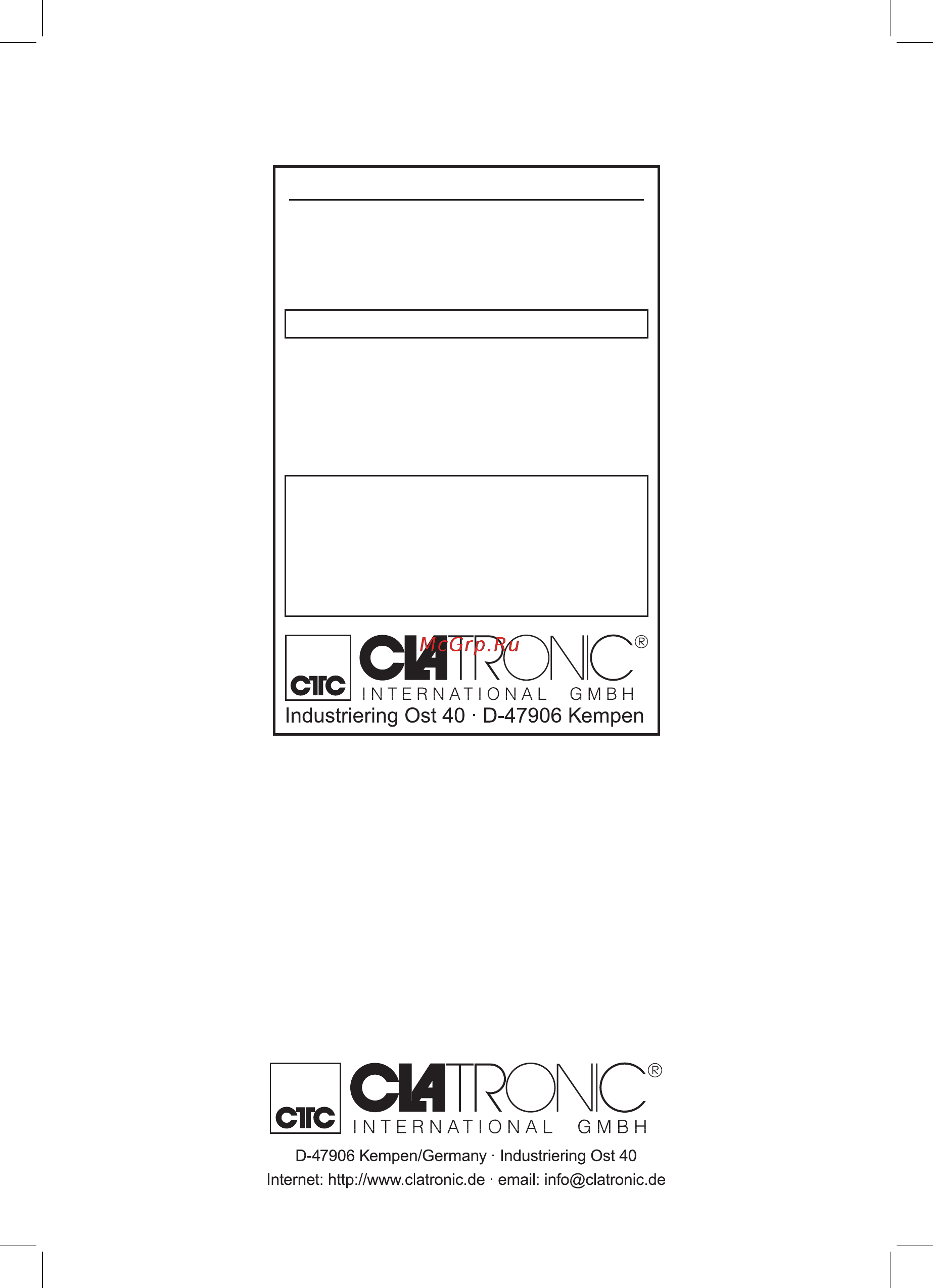 Clatronic EKP 3405 [36/36] Garantie karte