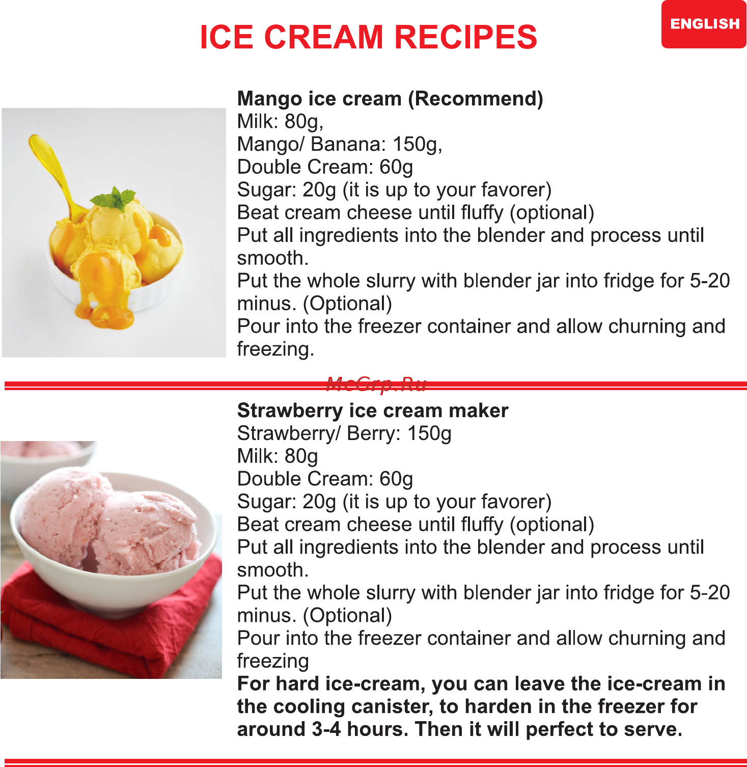 Hilton ICM 3850 [30/34] Ice cream recipes