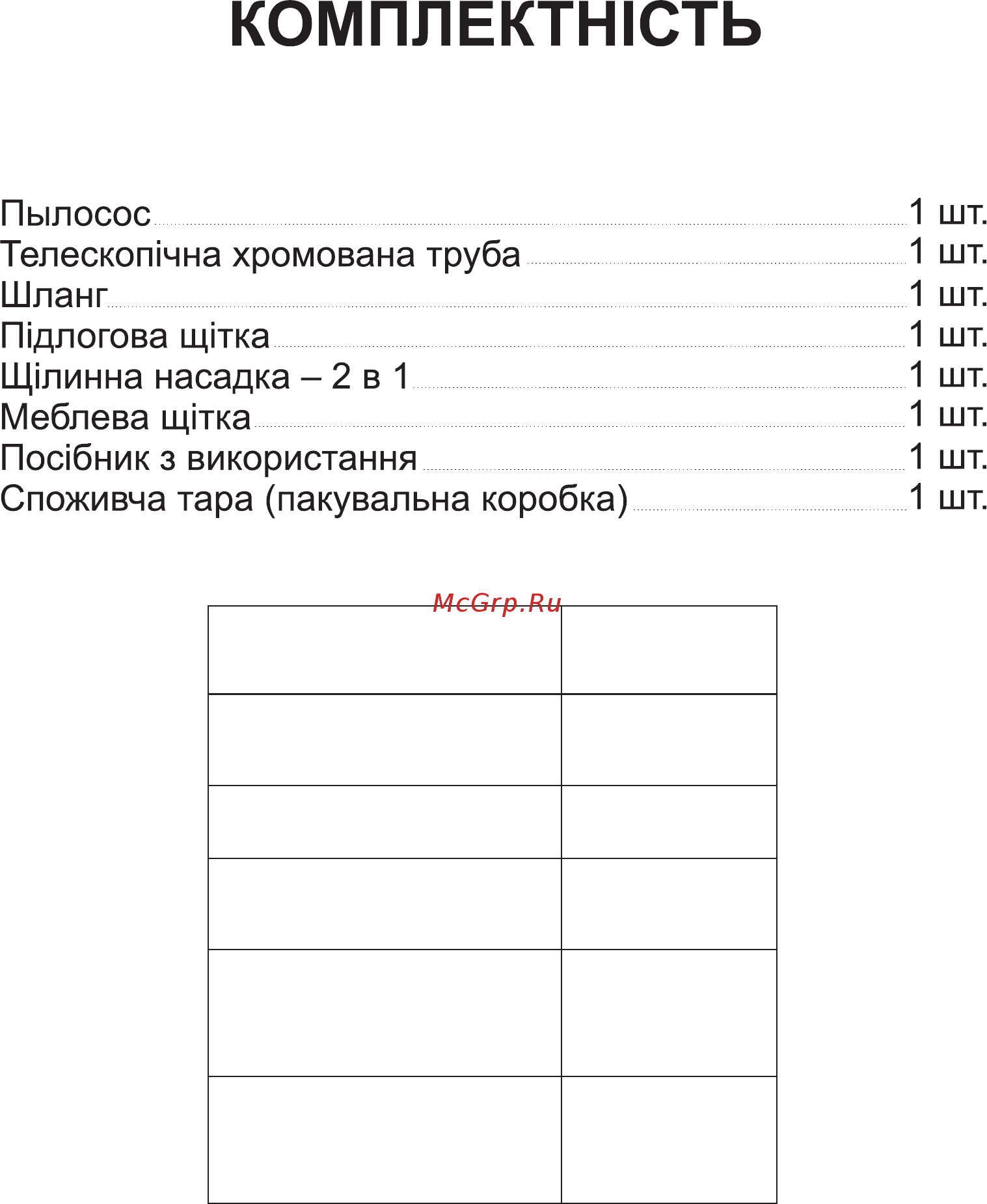 Hilton BS 3124 [2/16] Комплектнгсть