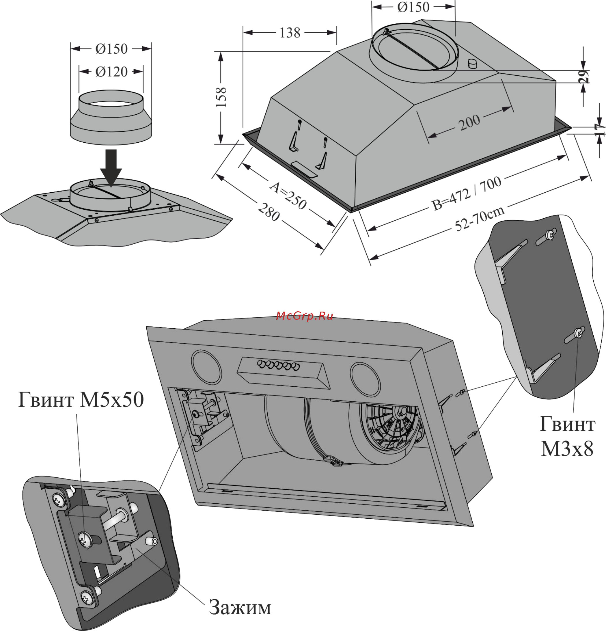 ELEYUS Modul 960 LED SMD 52 IS [5/18] Інструкція по монтажу витяжки