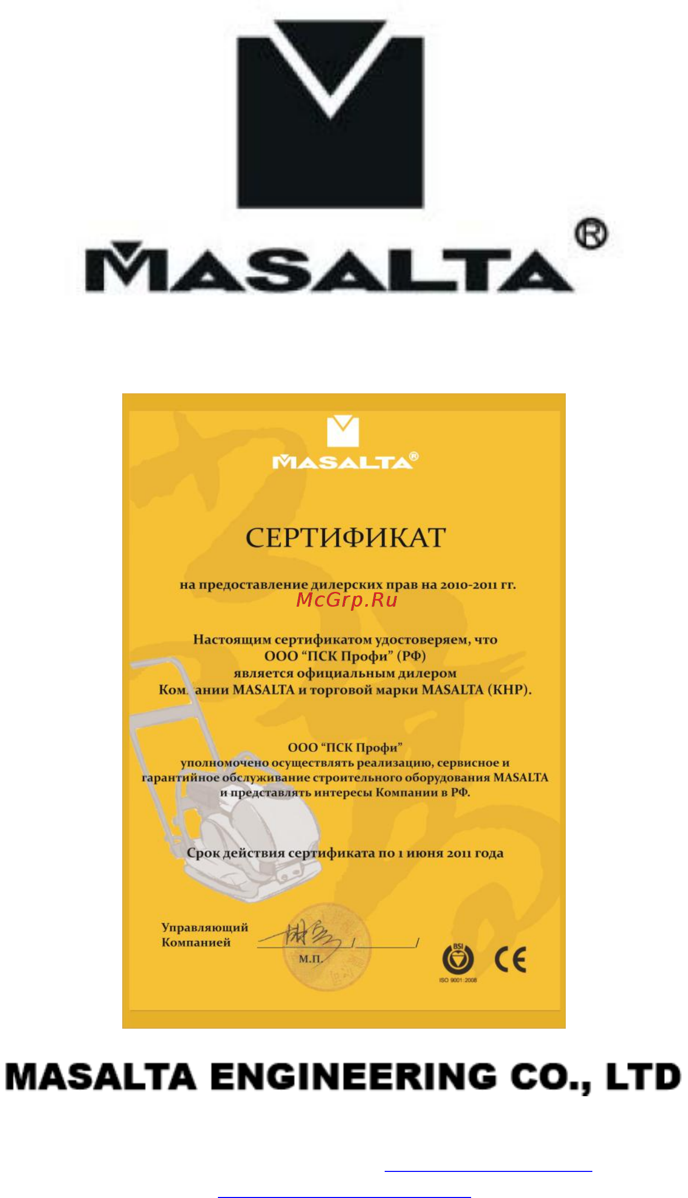 MASALTA MS100-1 [10/10] Декларация о соответствии ес