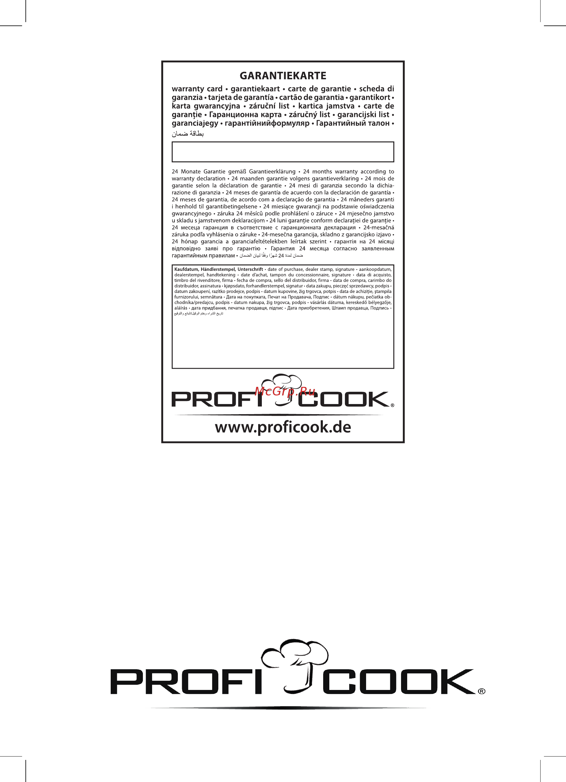 Profi Cook PC-SM 1078 [78/78] Internet http www proficook de