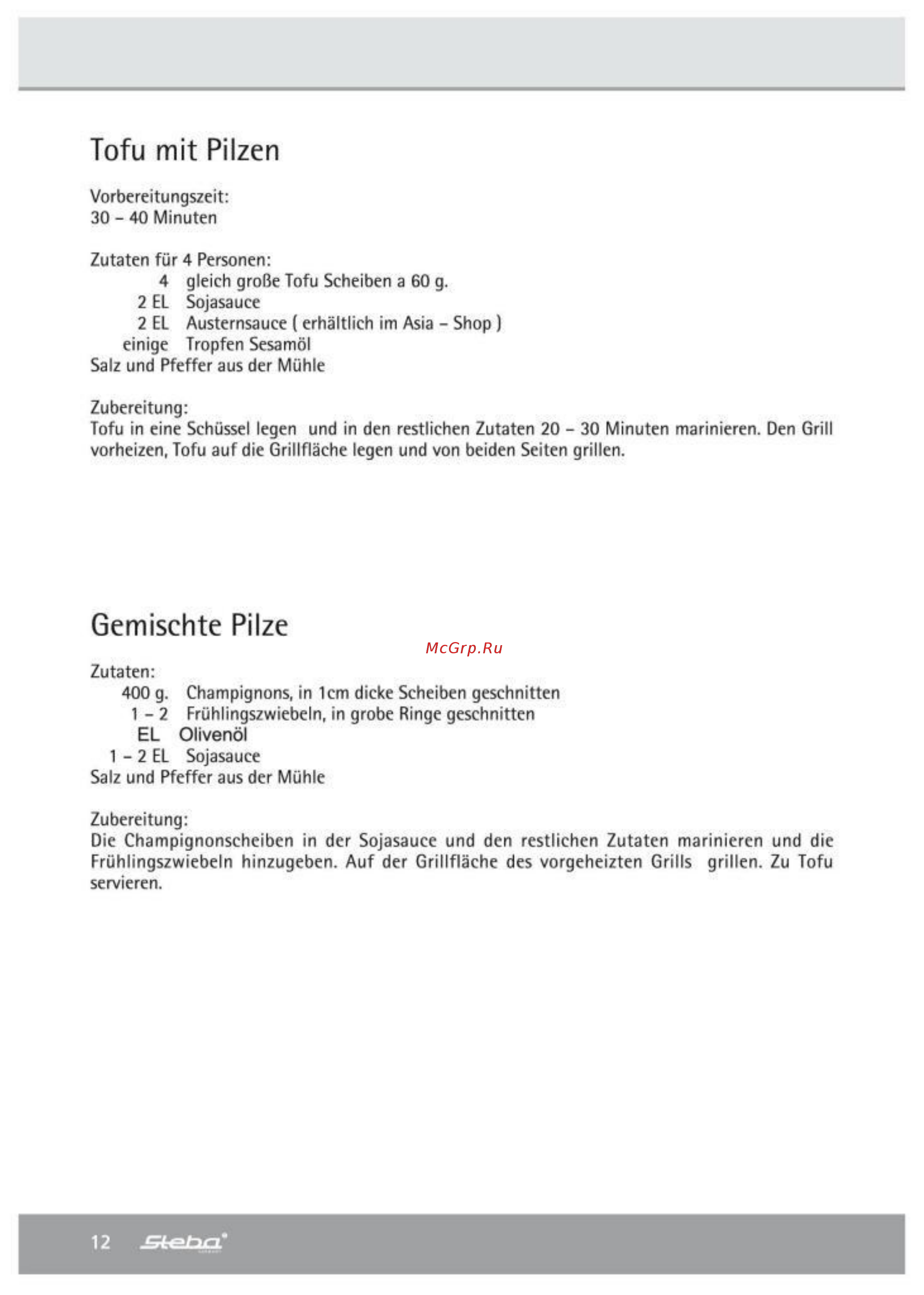 Steba GP 2 Eco [12/35] Gemischte pilze