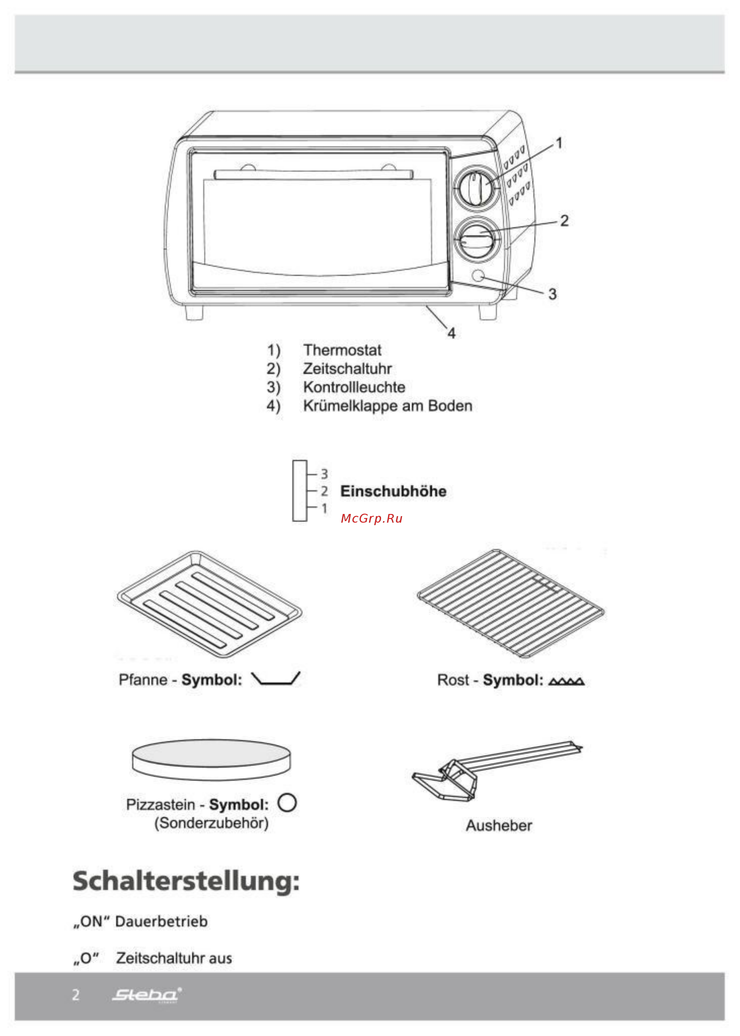 Steba KB 9.2 [2/13] Schalterstellung
