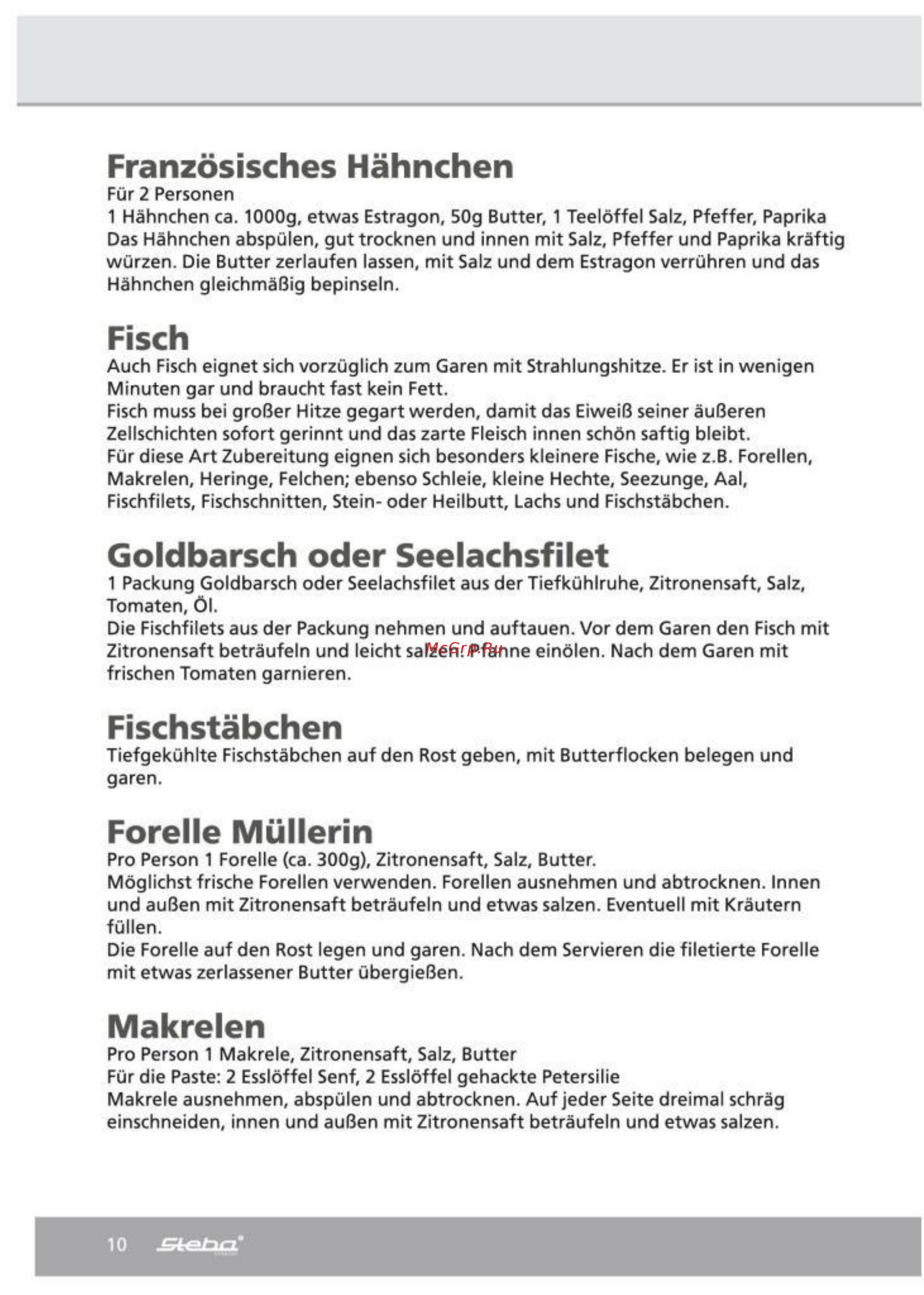 Steba KB 19 [10/26] Fischstäbchen