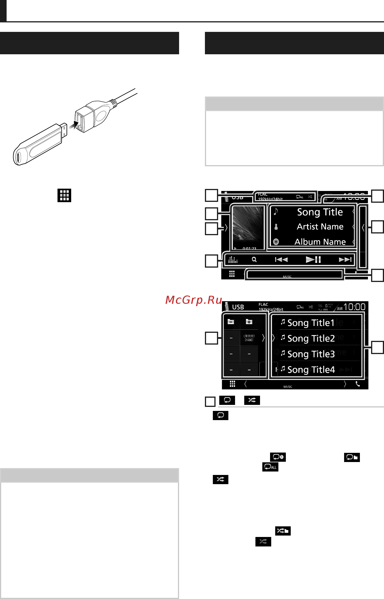 Kenwood DMX7017BTS [22/96] Подключение устройства usb