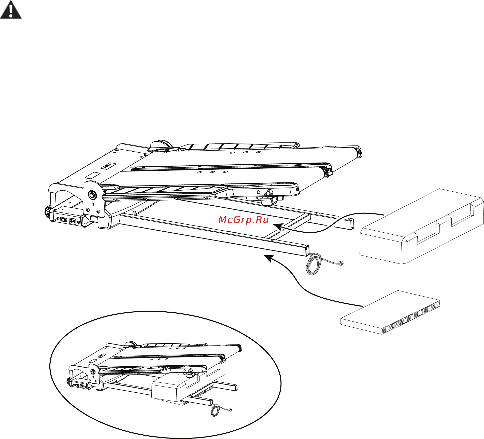 Bowflex TreadClimber TC10 [12/52] Подложите коробку под основание тренажера и под беговую платформу