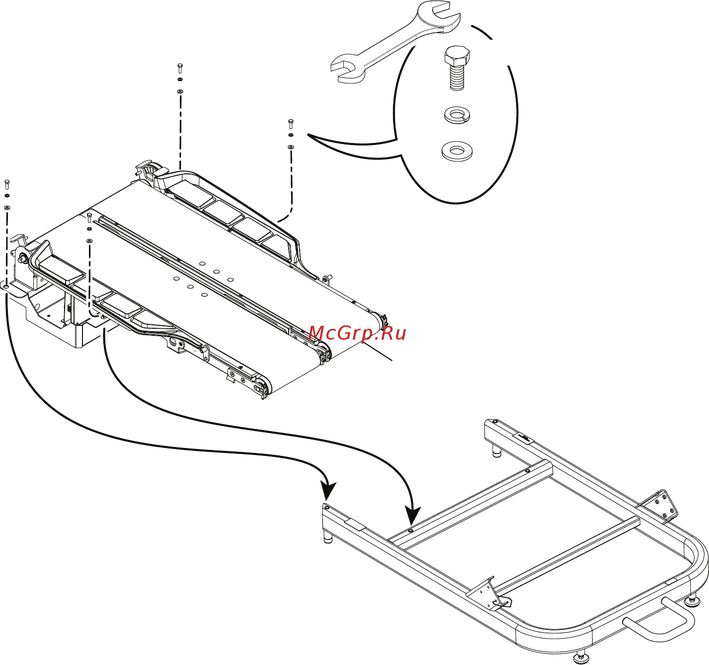 Bowflex TreadClimber TC20 [12/60] Прикрепите привод к основанию