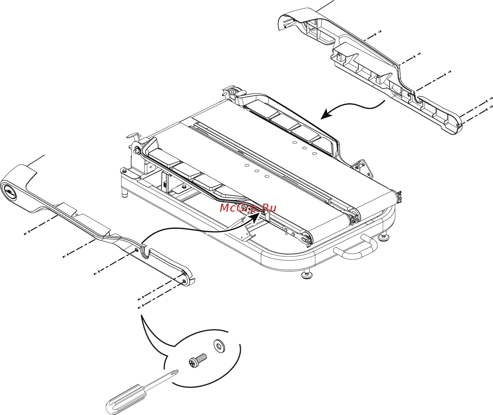 Bowflex TreadClimber TC20 [13/60] Прикрепите боковые накладки к приводу