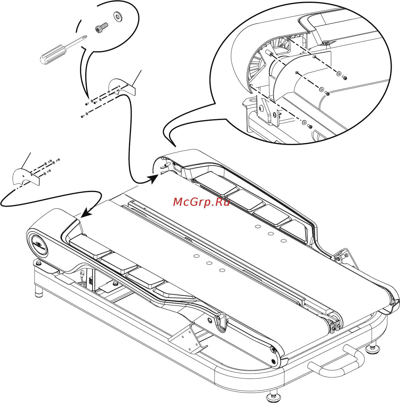 Bowflex TreadClimber TC20 [14/60] Прикрепите осевые накладки и прокладки к приводу