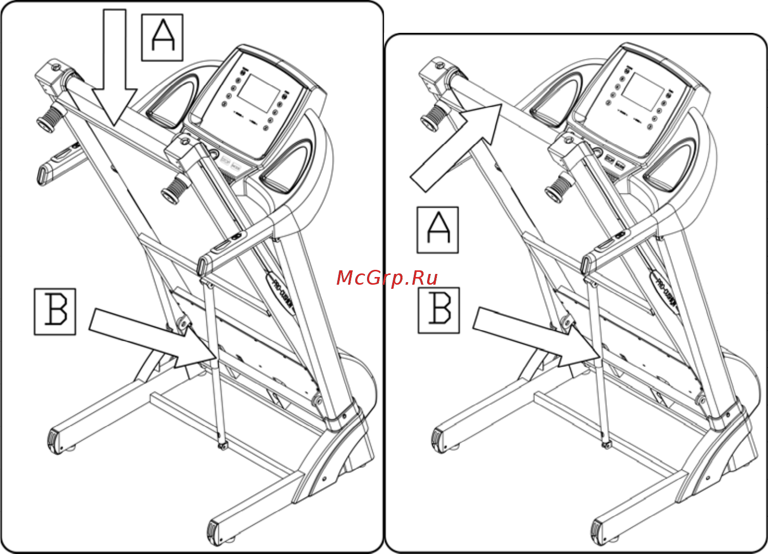 Carbon Fitness T804 HRC [13/25] Складывание беговой дорожки