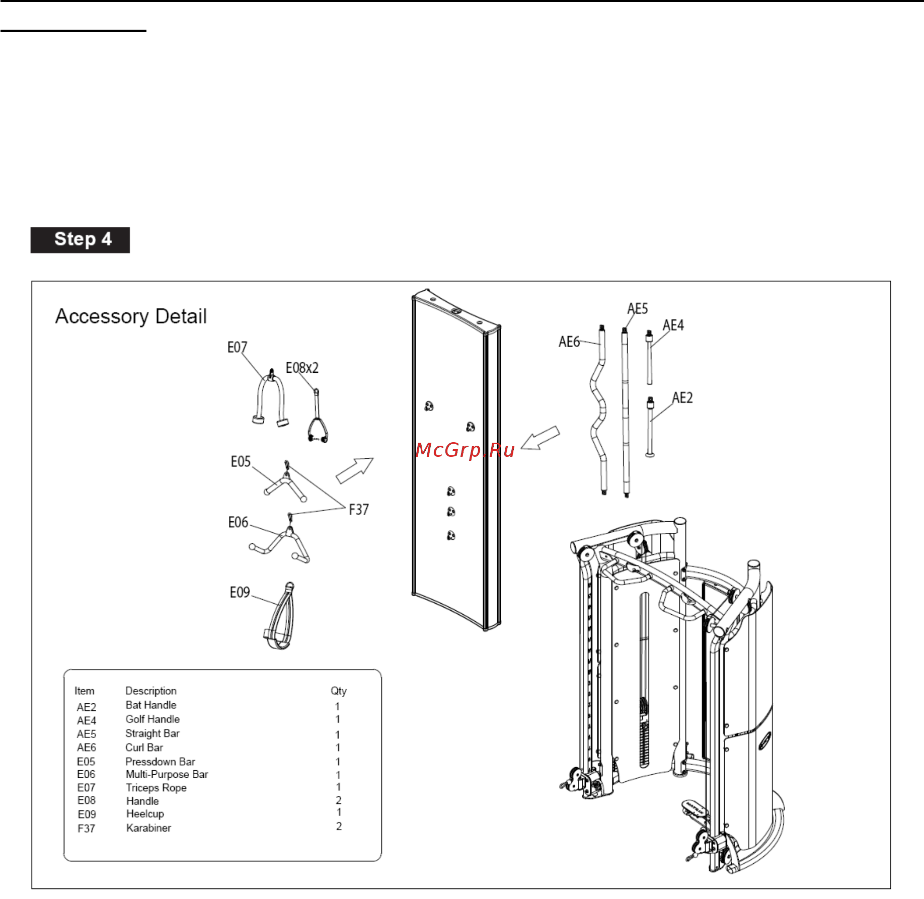 Matrix MSFT 300 Functional Trainer [8/12] G3 msft 300lbs 400lbs multi station assembly instructions continued