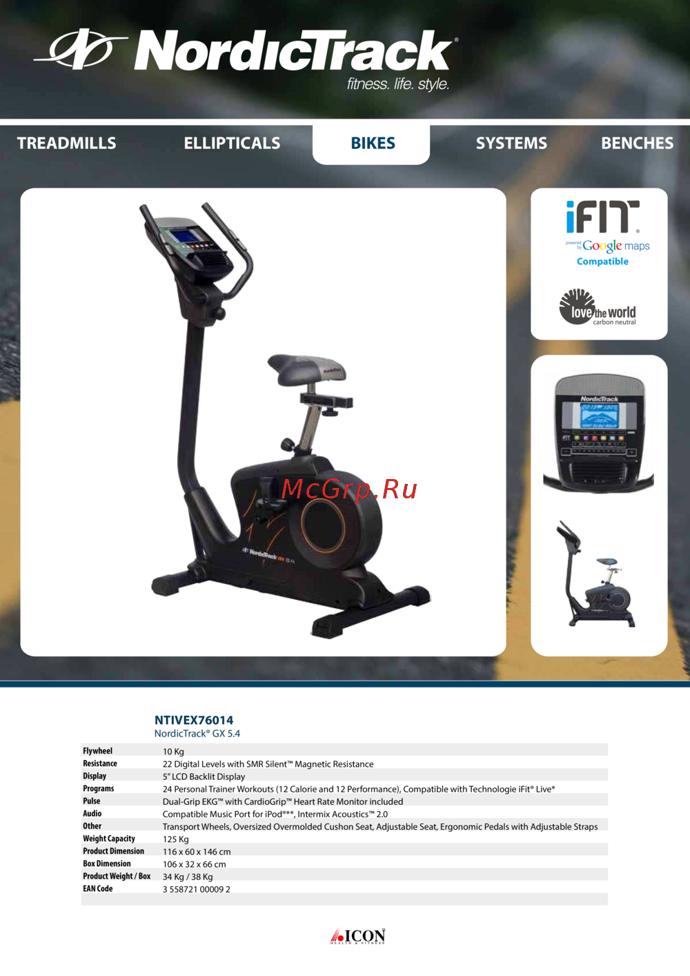NordicTrack GX 5.4 (NTIVEX76014) Инструкция по эксплуатации