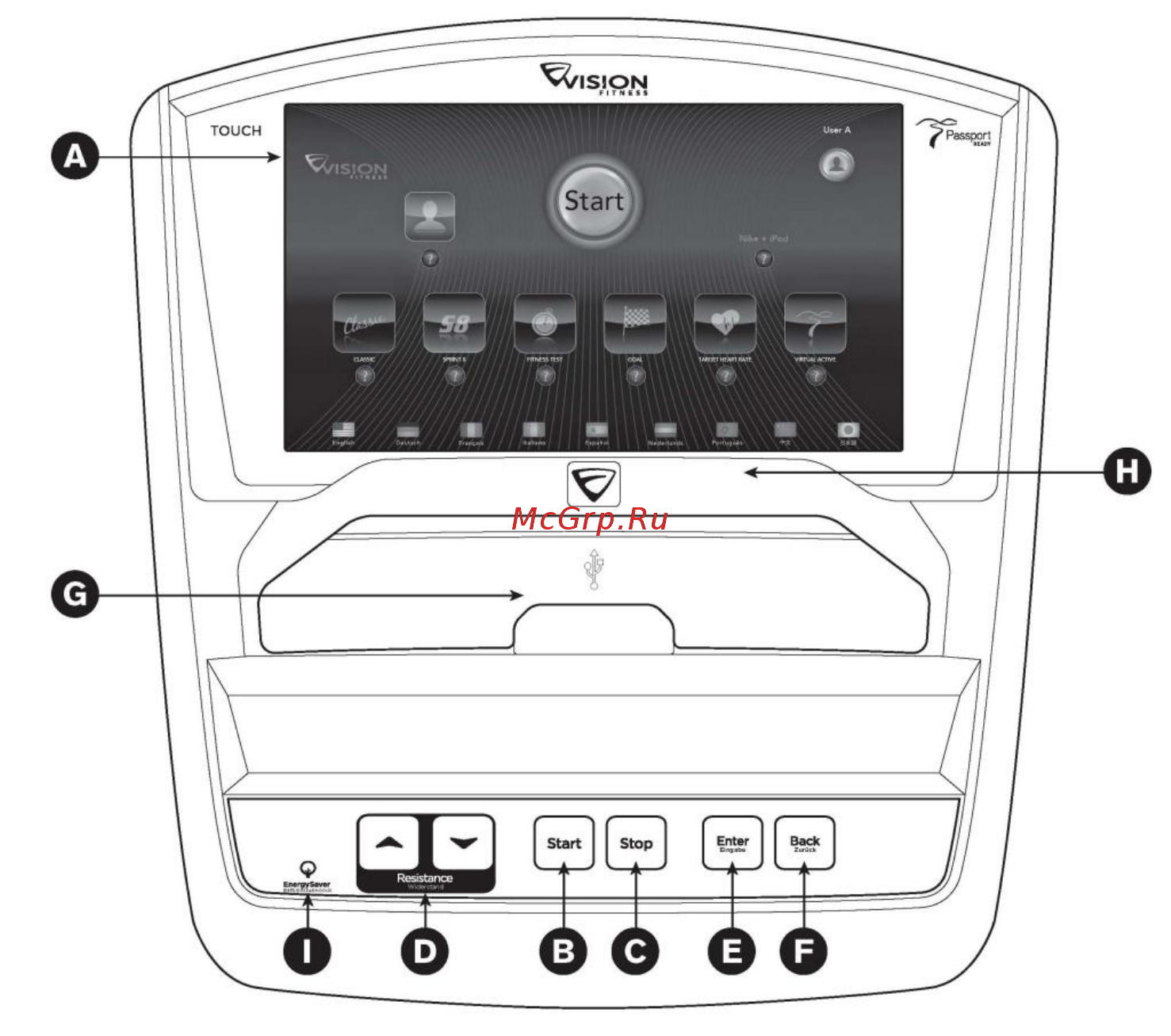 Vision Fitness XF40 Elegant [31/40] Модель консоли touch