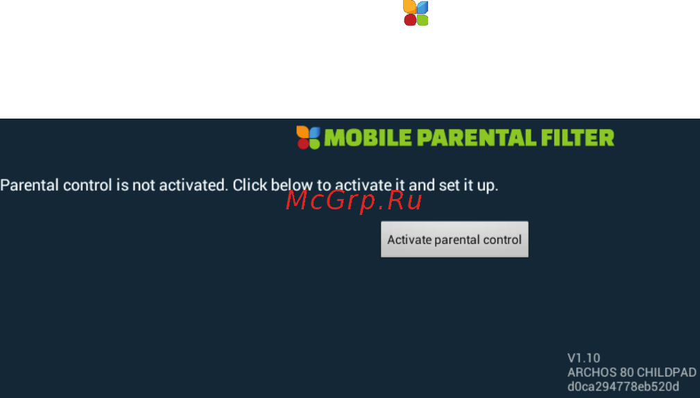 Archos 101 ChildPad [10/146] Mobile parental filter