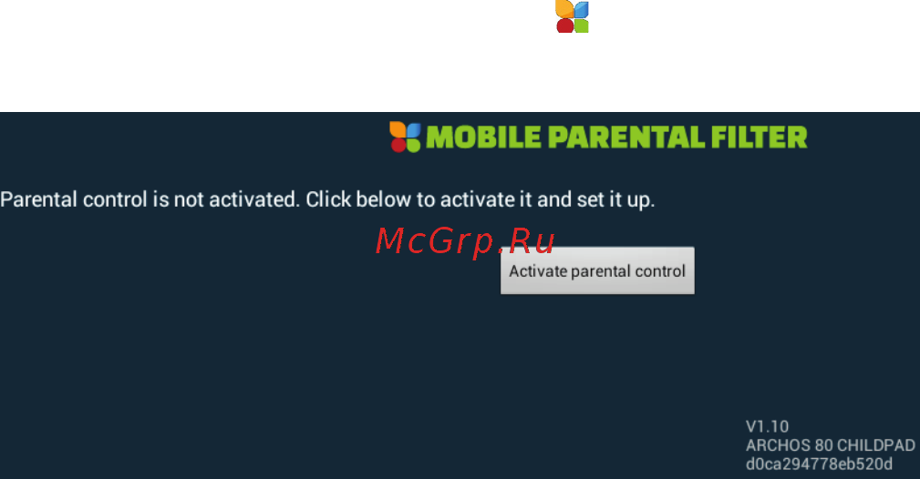 Archos 101 ChildPad [82/146] Mobile parental filter