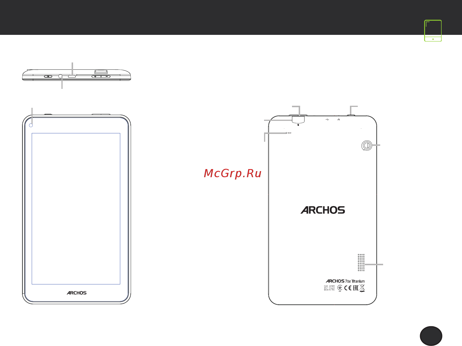 Archos 70d Titanium [3/62] Describing your device