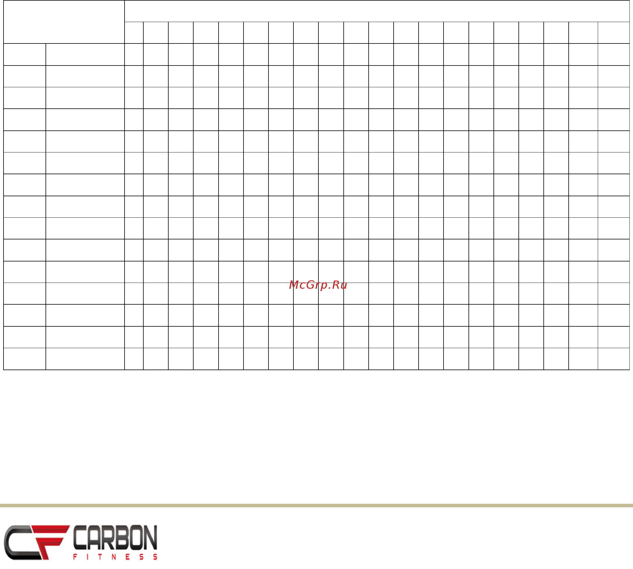 Carbon T706 HRC [16/21] Пользовательские программы 3 пользовательские программы u1 u3 каждая программа состоит из 20 интервалов кнопками speed отрегулируйте значение каждого используйте mode для подтверждения нажмите start для начала тренировки