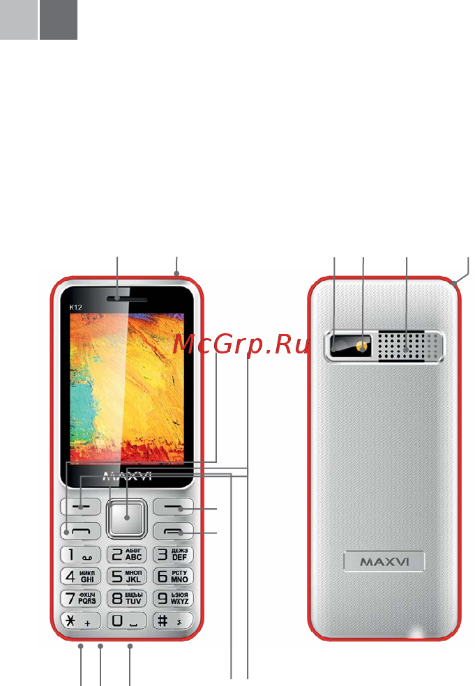 Maxvi K12 Black [30/44] Основні елементи телефону