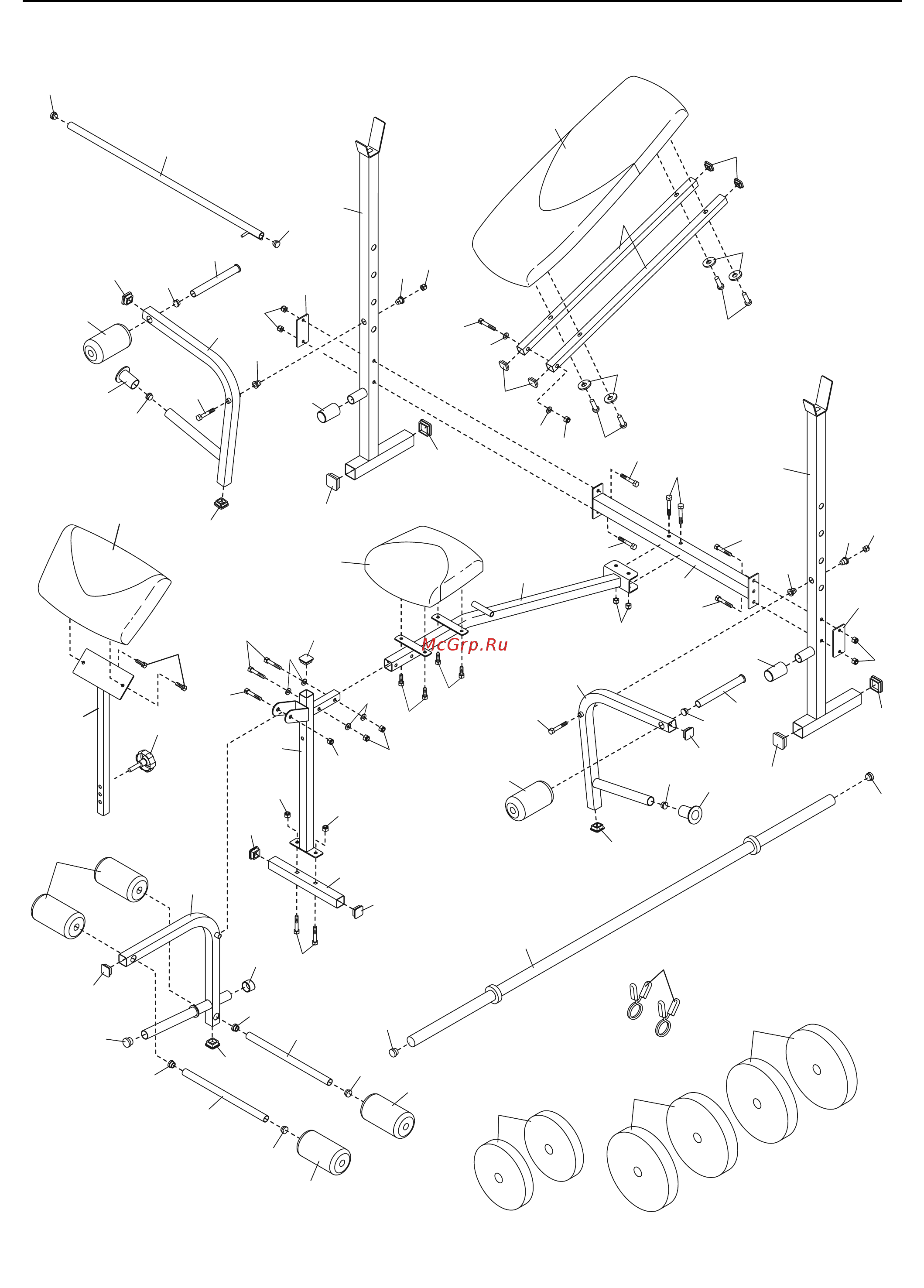 Weider Pro 256 [15/16] Сборочный чертеж