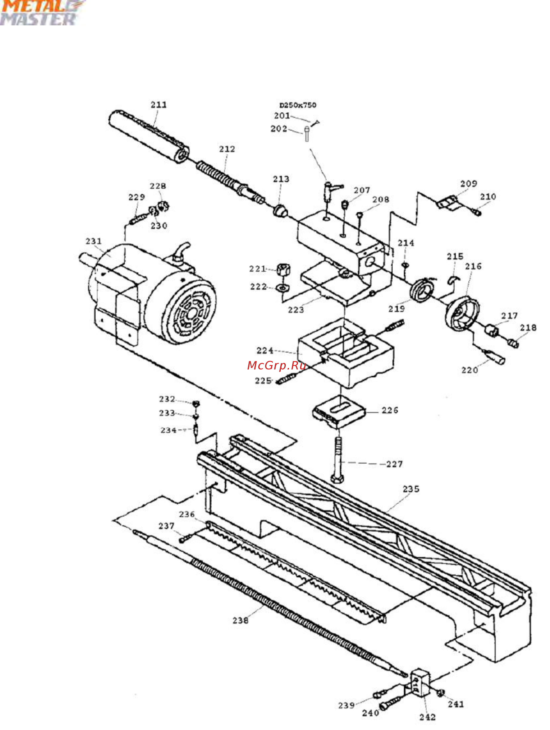 Metalmaster MML 280x700 MV [43/94] Станина станка детализация