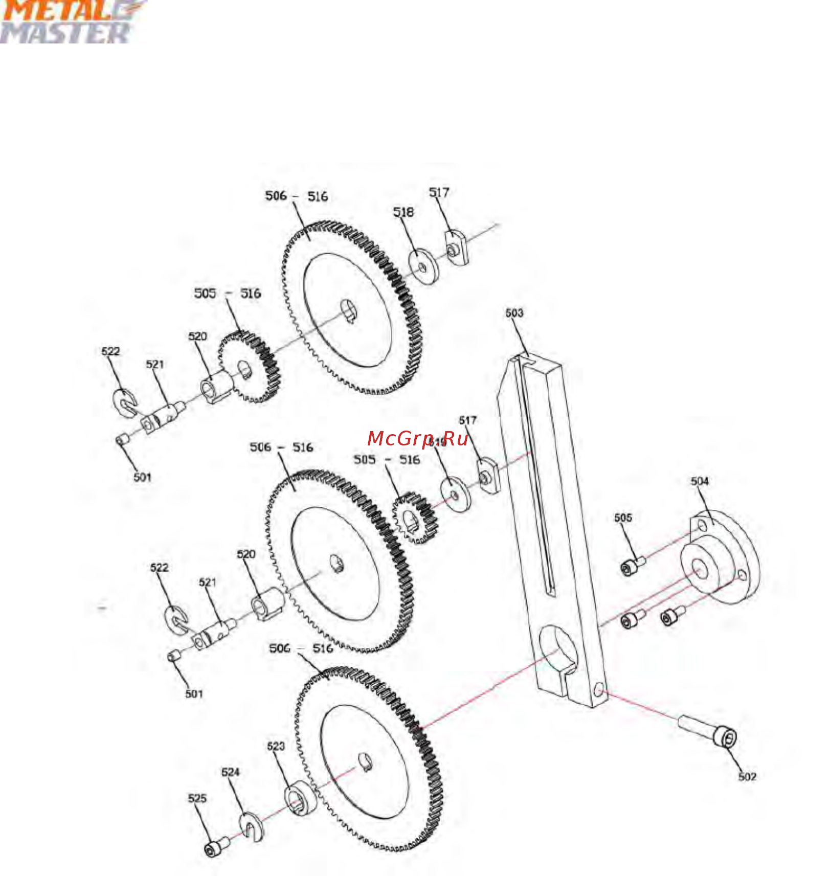Metalmaster MML 2870 M 17037 [49/94] Сменная зубчатая передача детализация