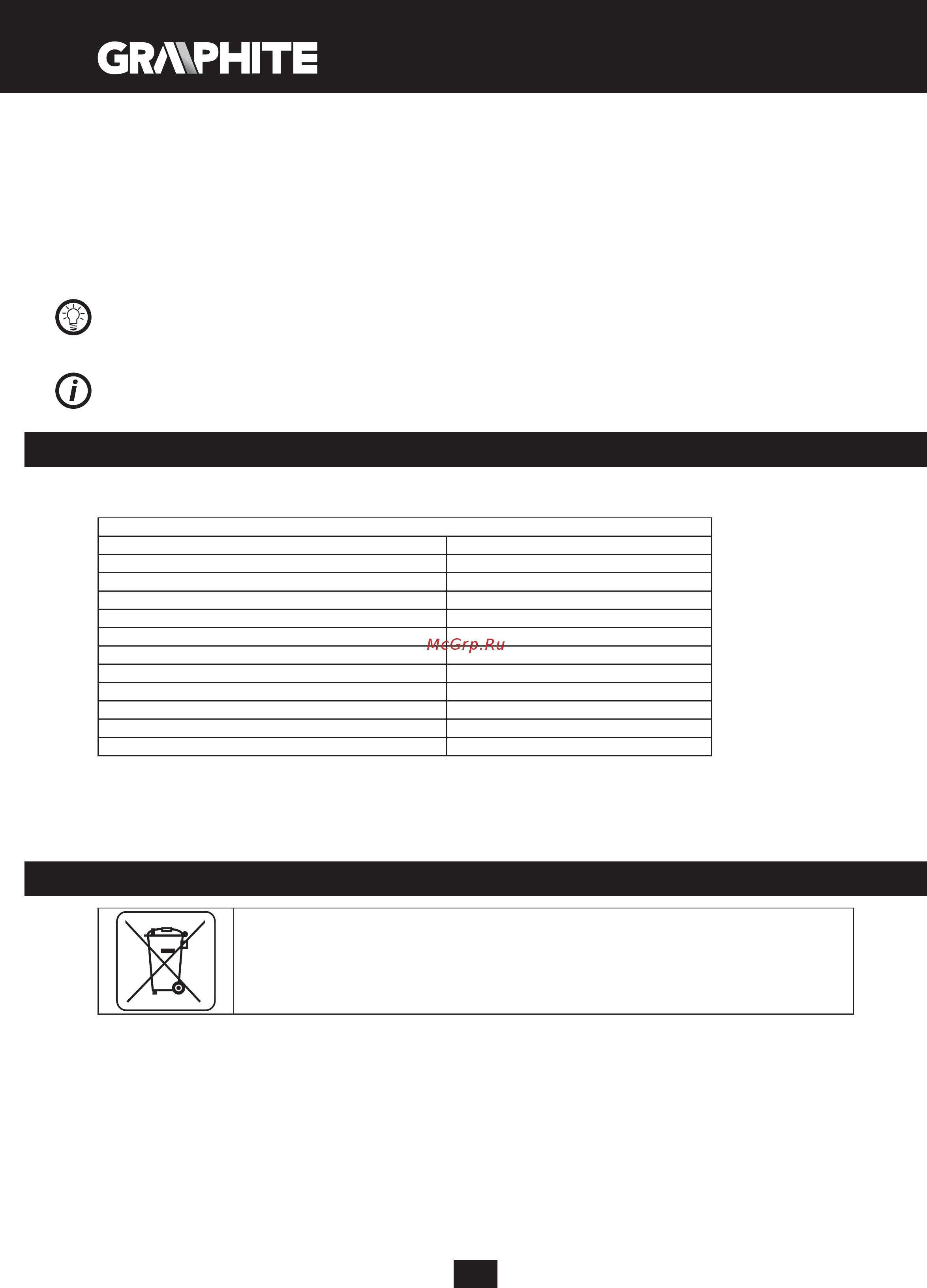 GRAPHITE 59G678 [22/104] Technische parameter