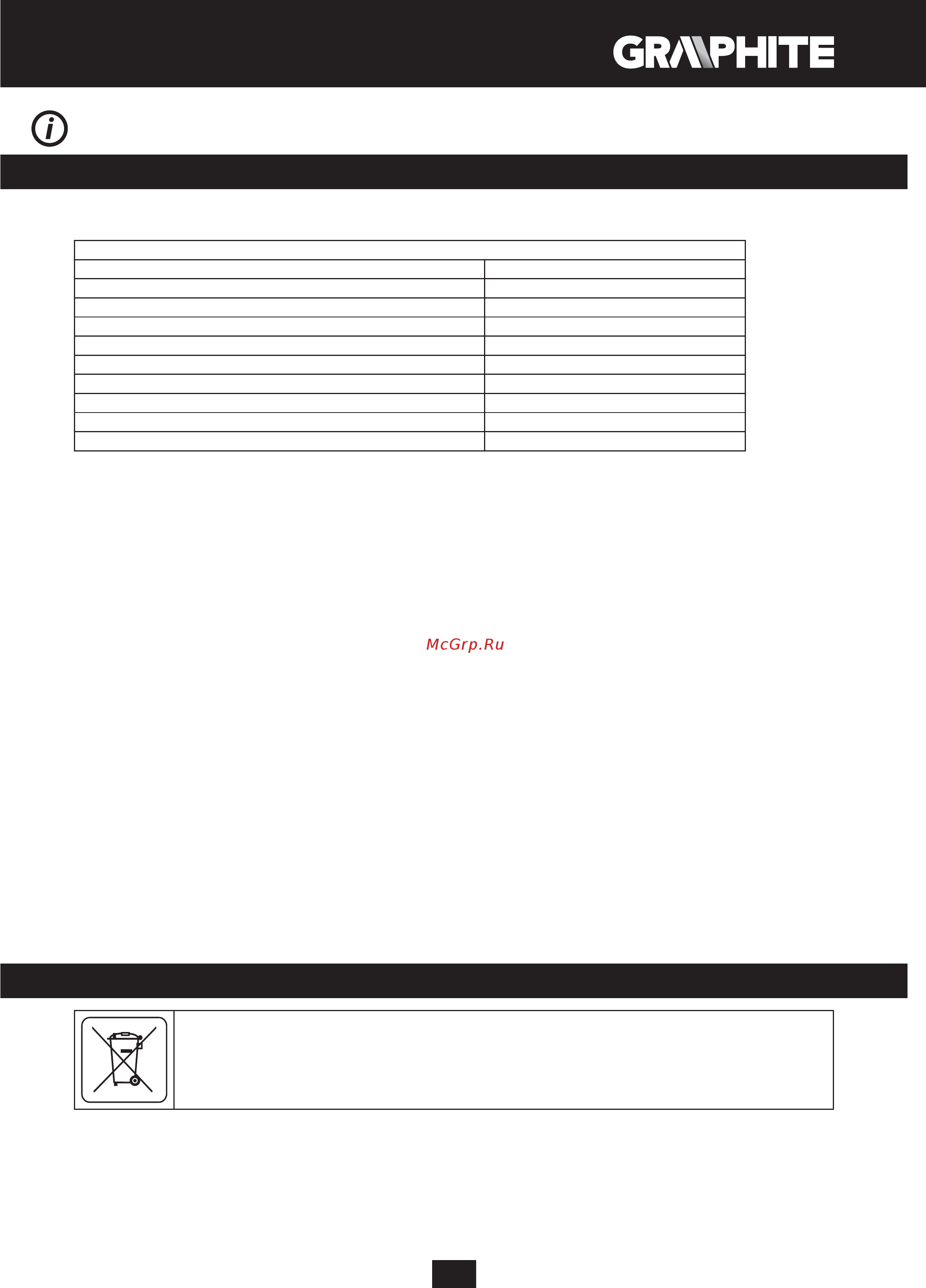 GRAPHITE 59G019 [33/192] Technische parameter