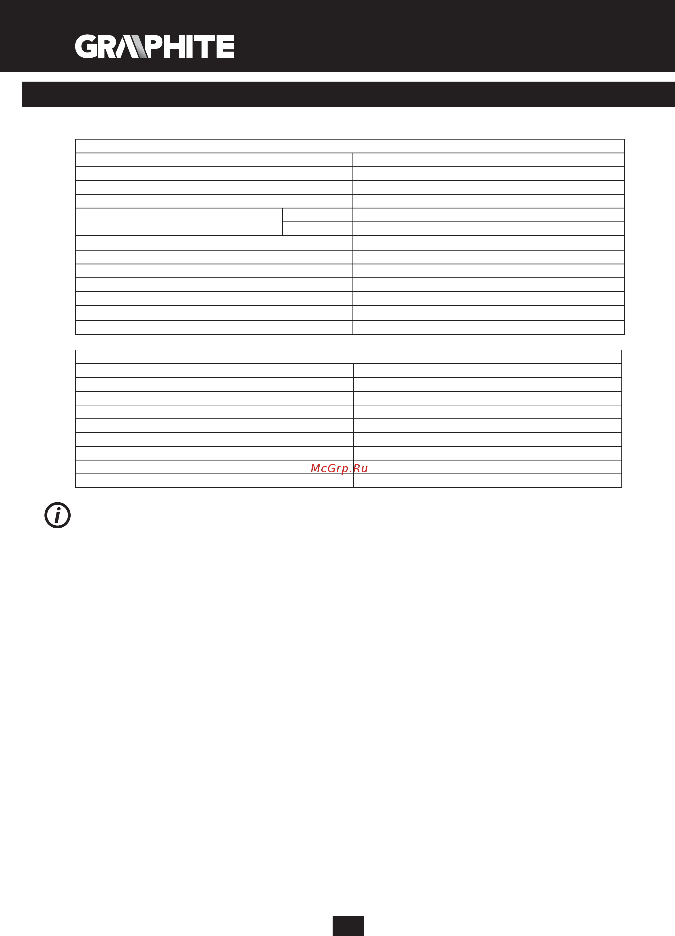 GRAPHITE 58G214 [20/152] Technical parameters