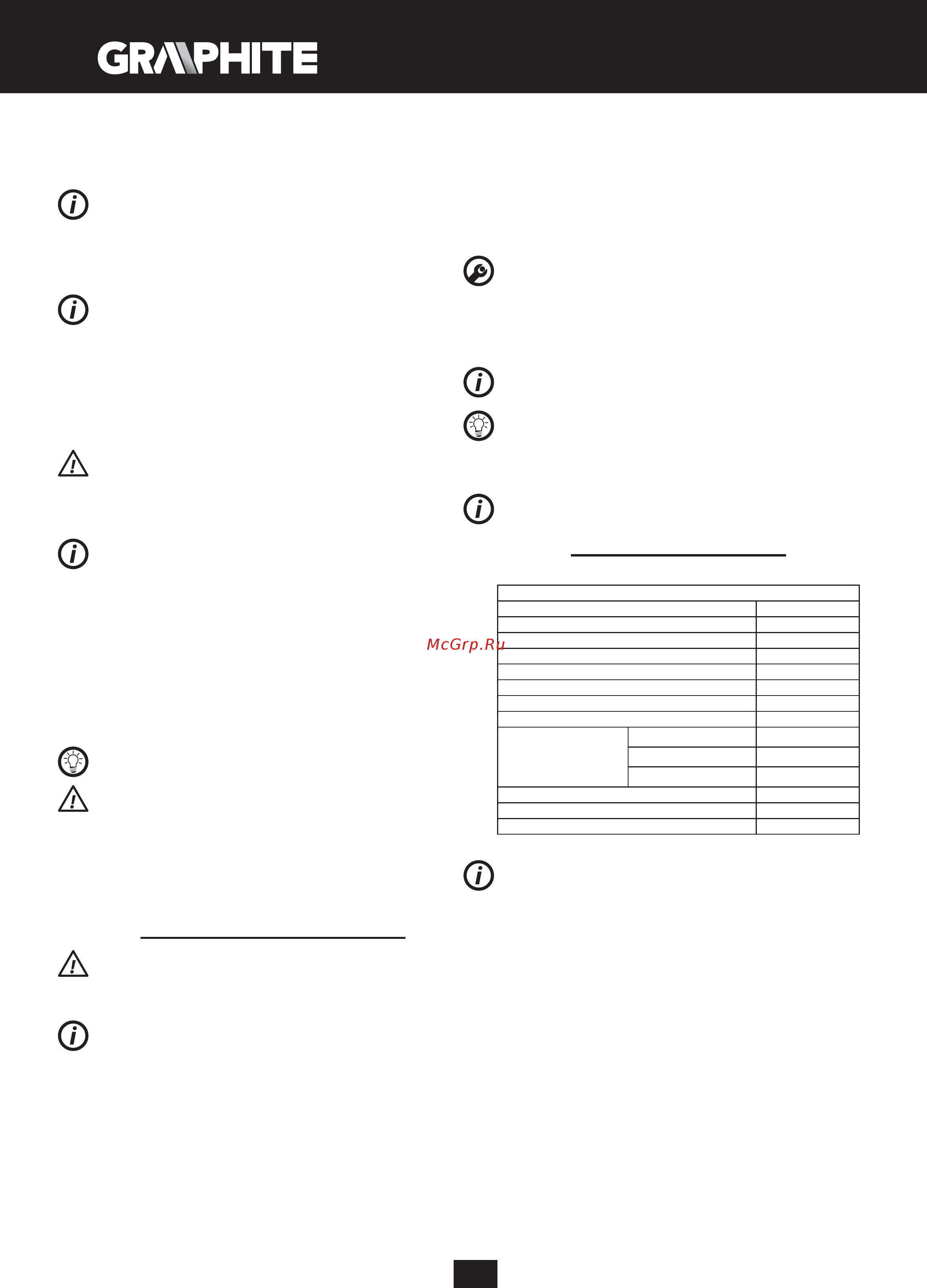 GRAPHITE 58G725 [20/64] Технічні характеристики