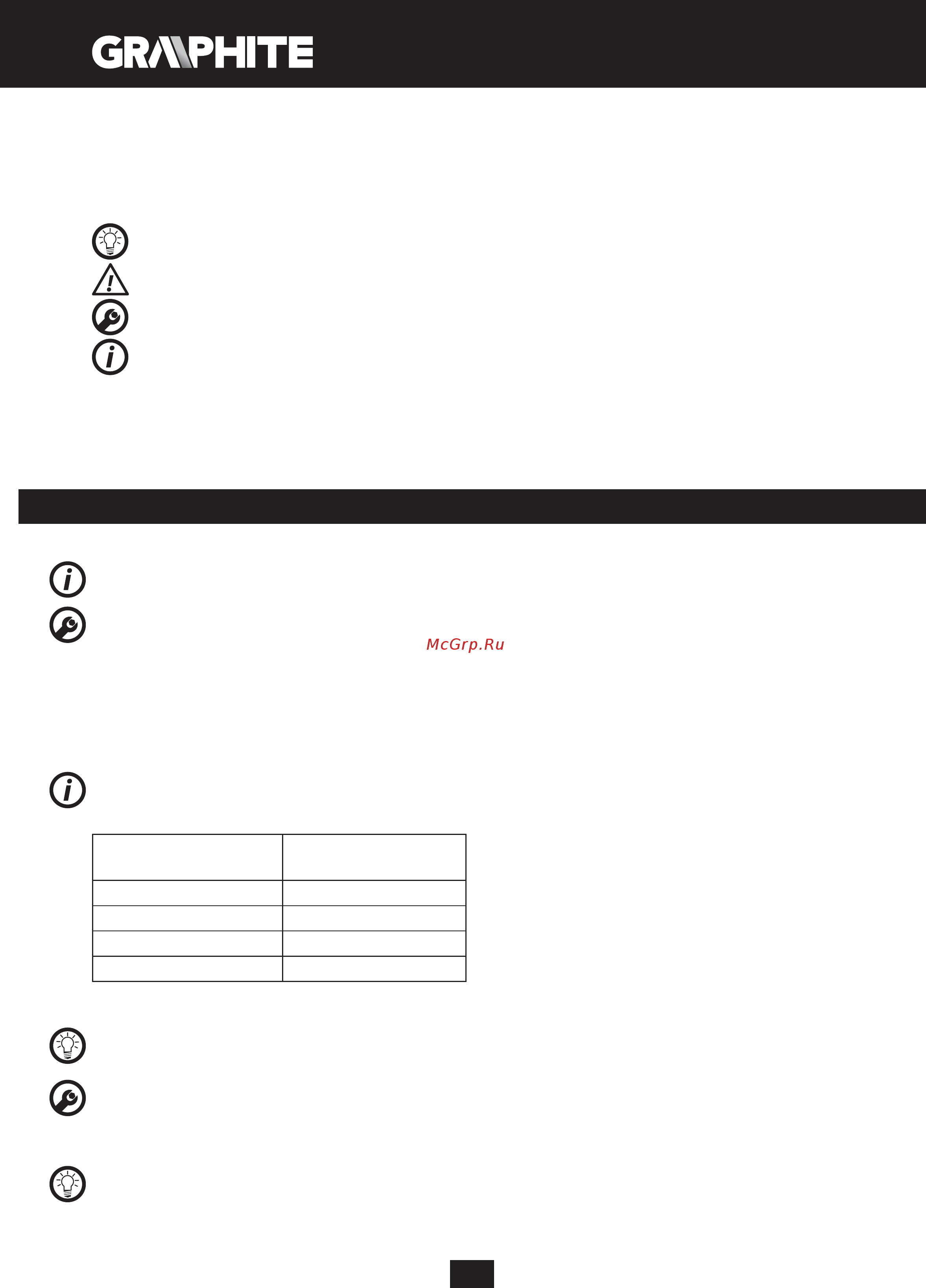GRAPHITE 59G401 [100/104] Preparation au travail