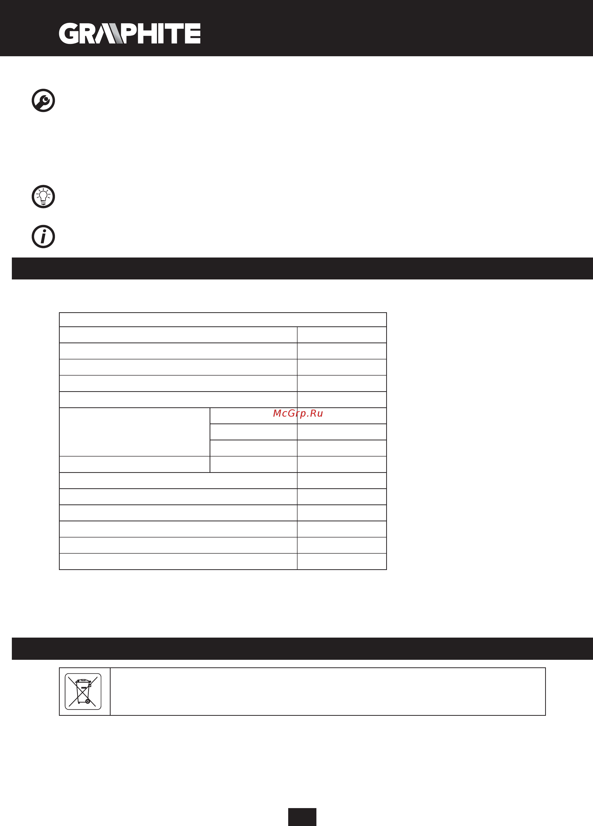 GRAPHITE 59G401 [16/104] Environment protection