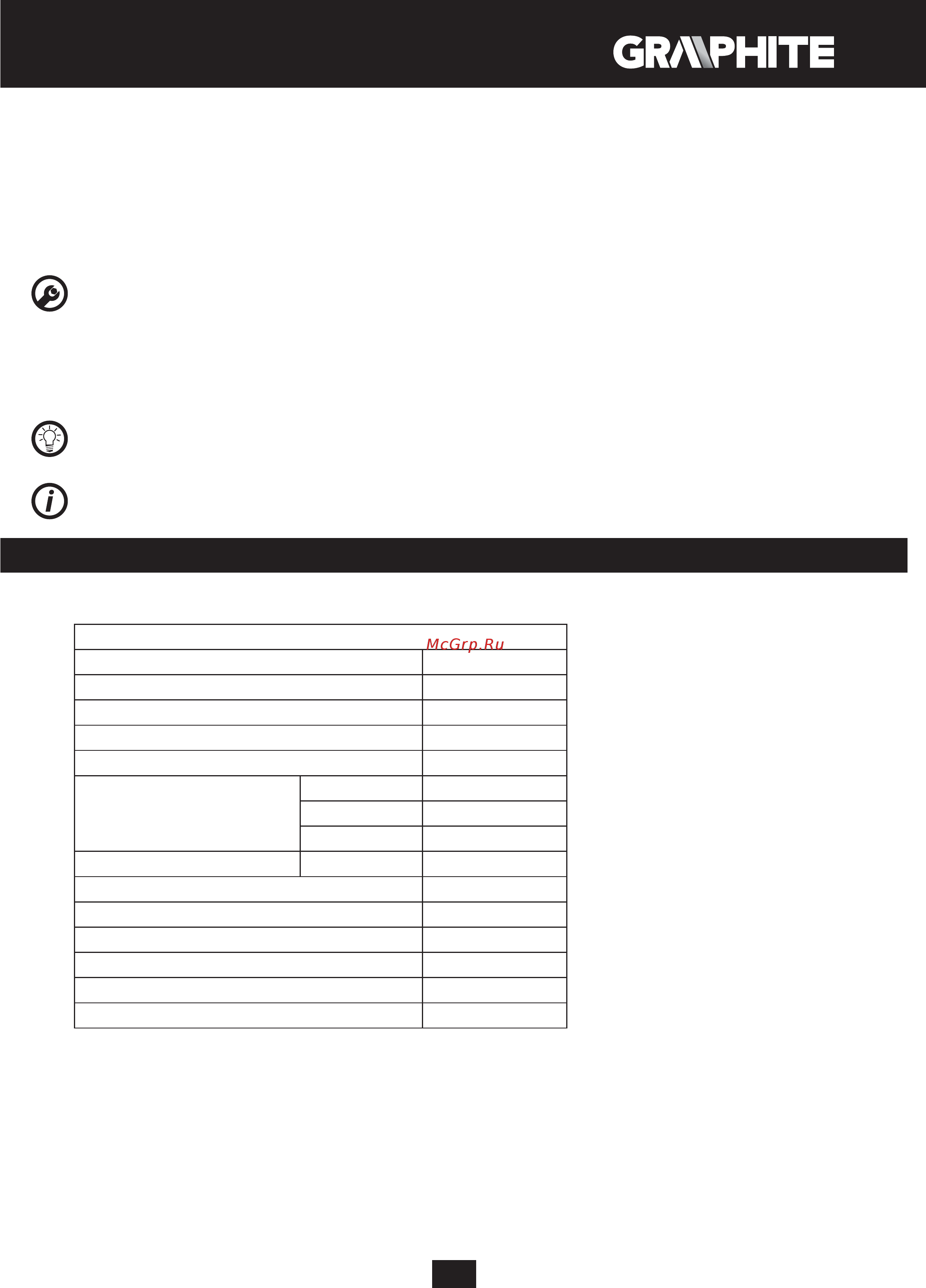 GRAPHITE 59G401 [47/104] Technické parametre