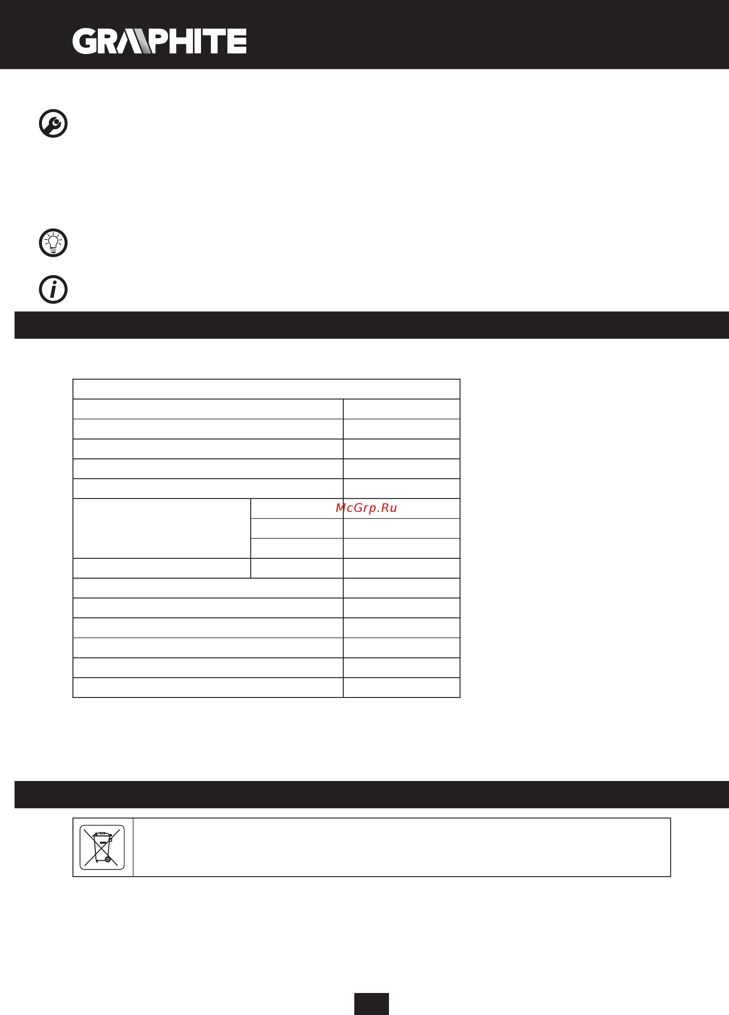 GRAPHITE 59G401 [56/104] Techniniai duomenys