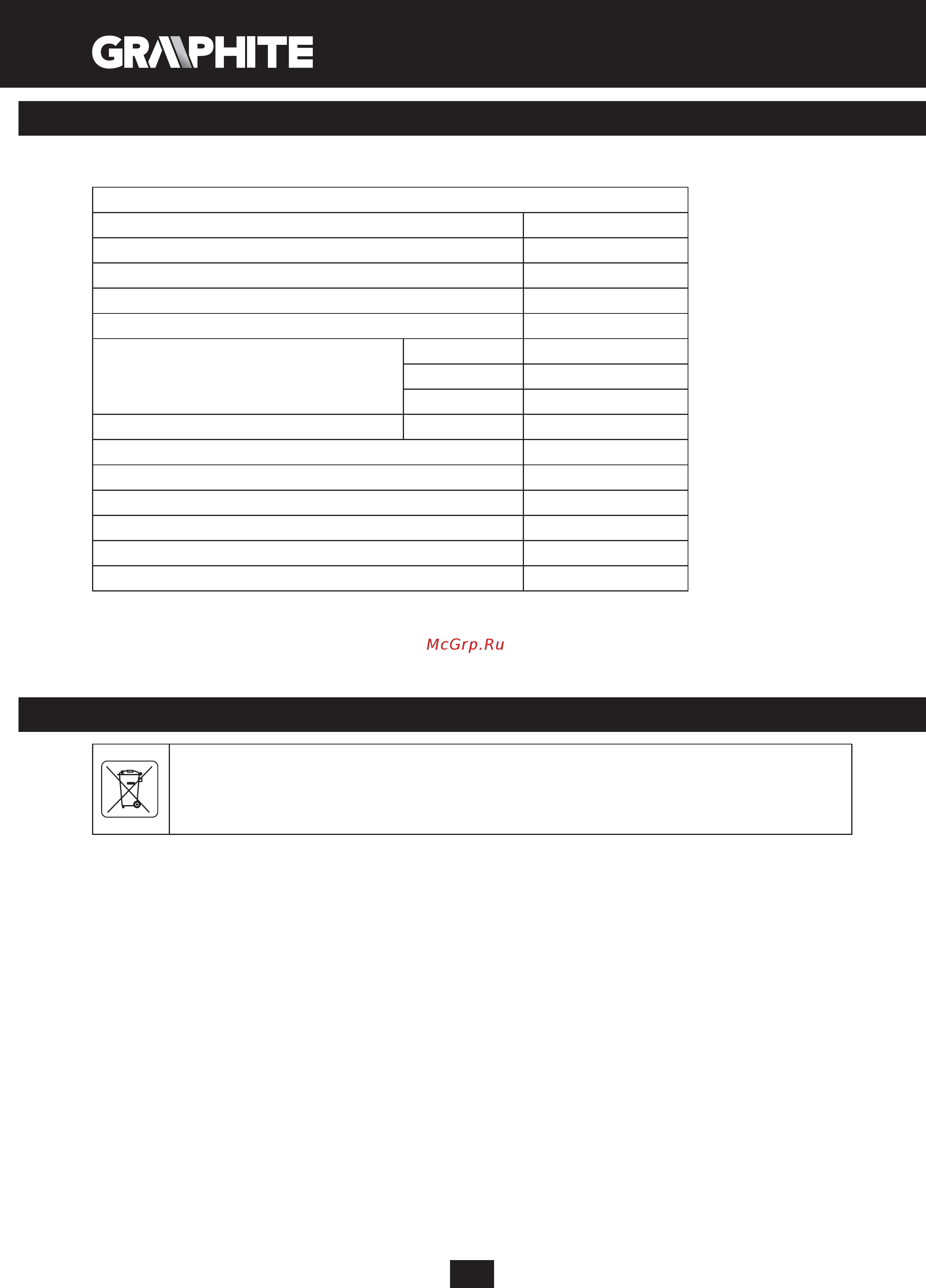 GRAPHITE 59G401 [70/104] Технически параметри
