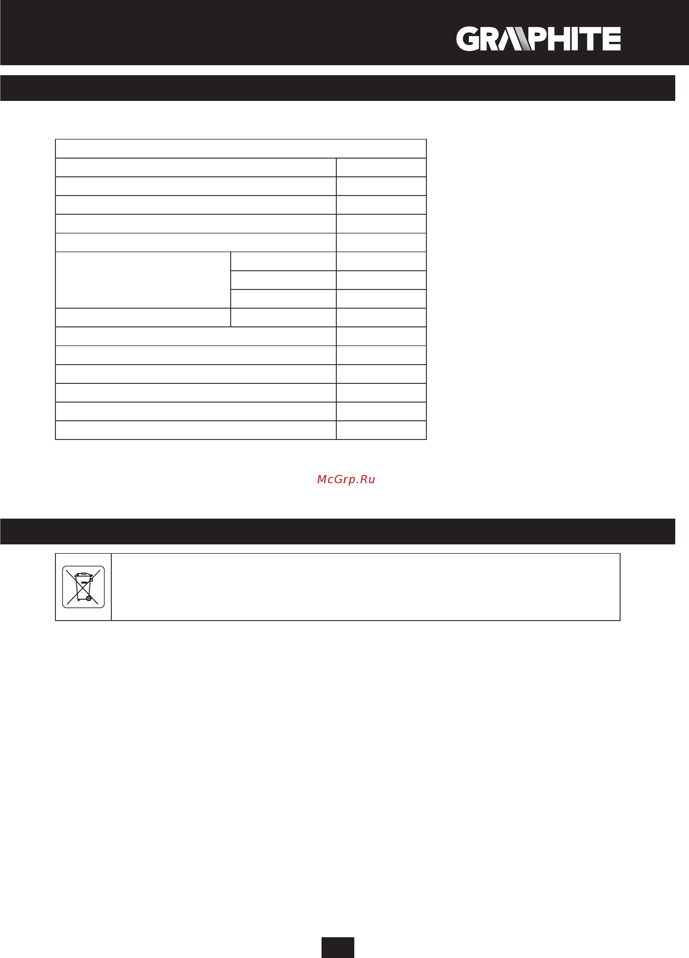 GRAPHITE 59G401 [83/104] Τεχνικεσ παραμετροι
