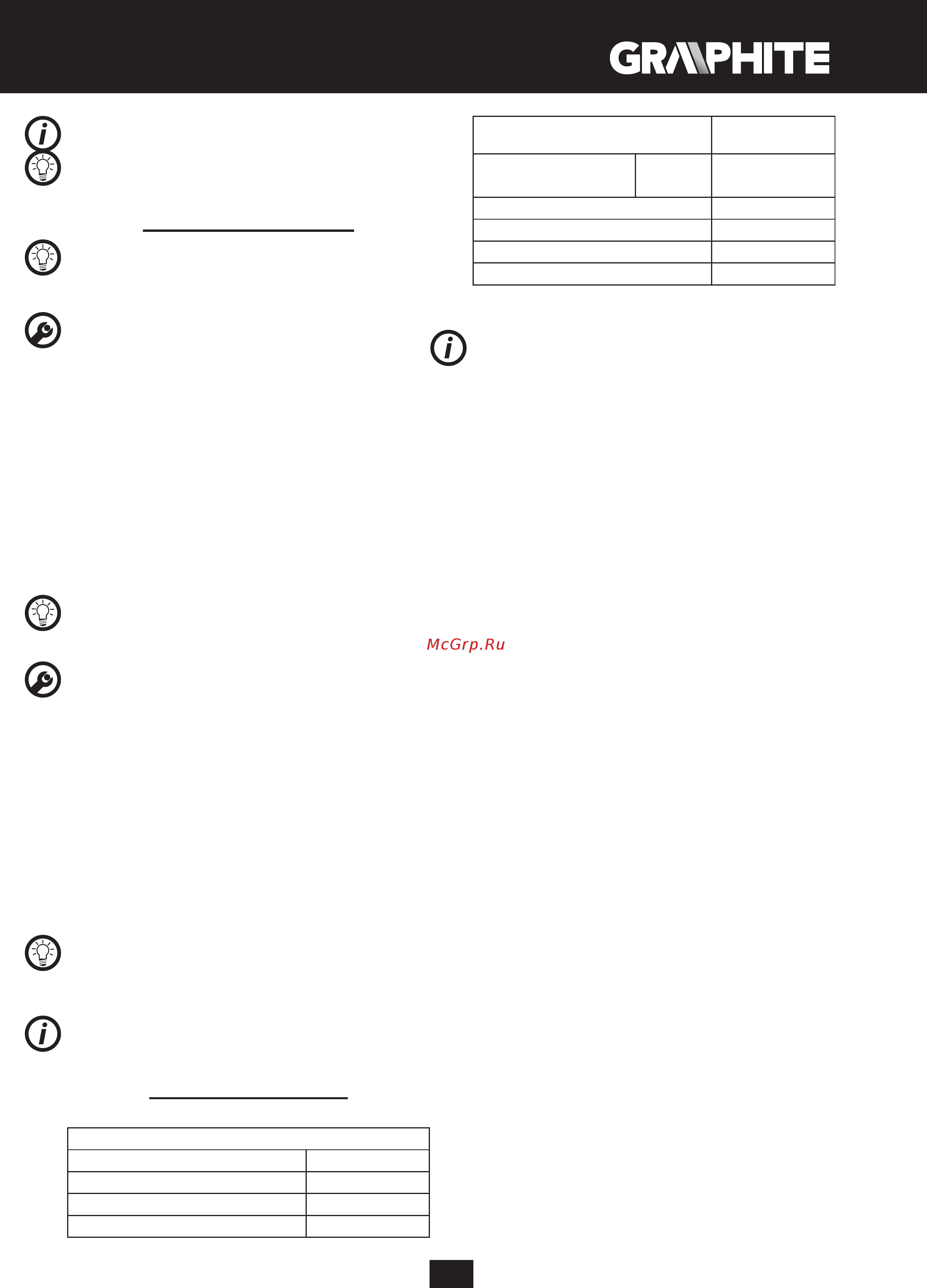 GRAPHITE 58G971 [59/60] Technische parameters