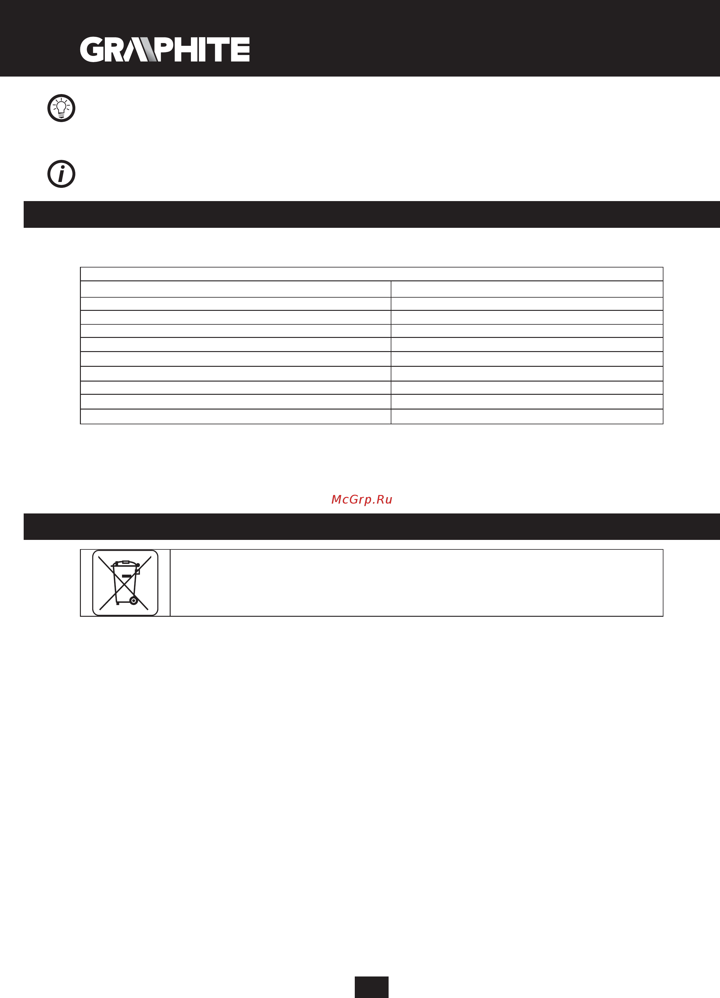 GRAPHITE 58G876 [14/88] Environment protection