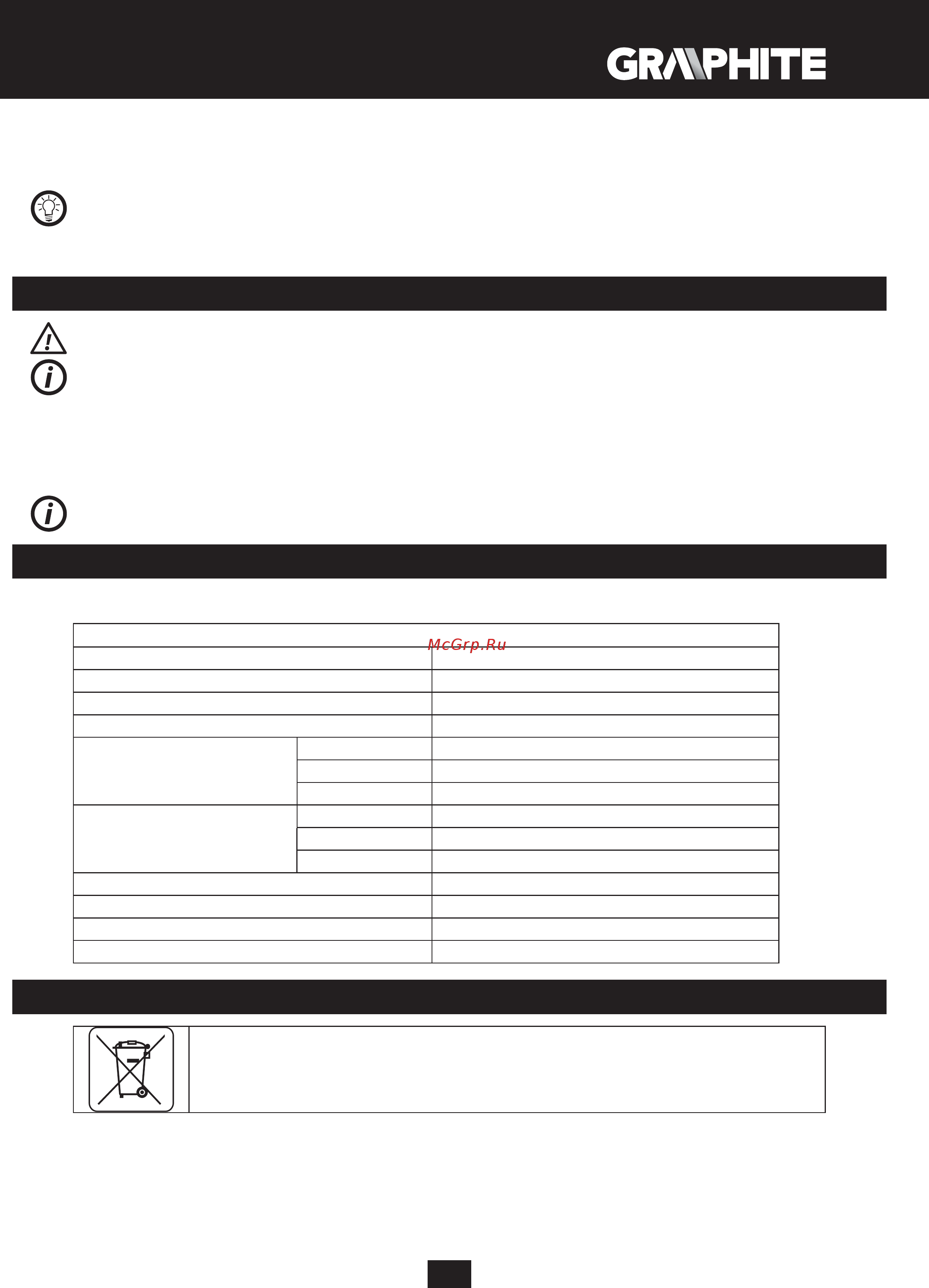 GRAPHITE 2000 Вт, темпер. I: 25ºC, II: 80-600ºC, III: 80-600ºC, кейс 59G524 [81/96] Rukovanje i održavanje