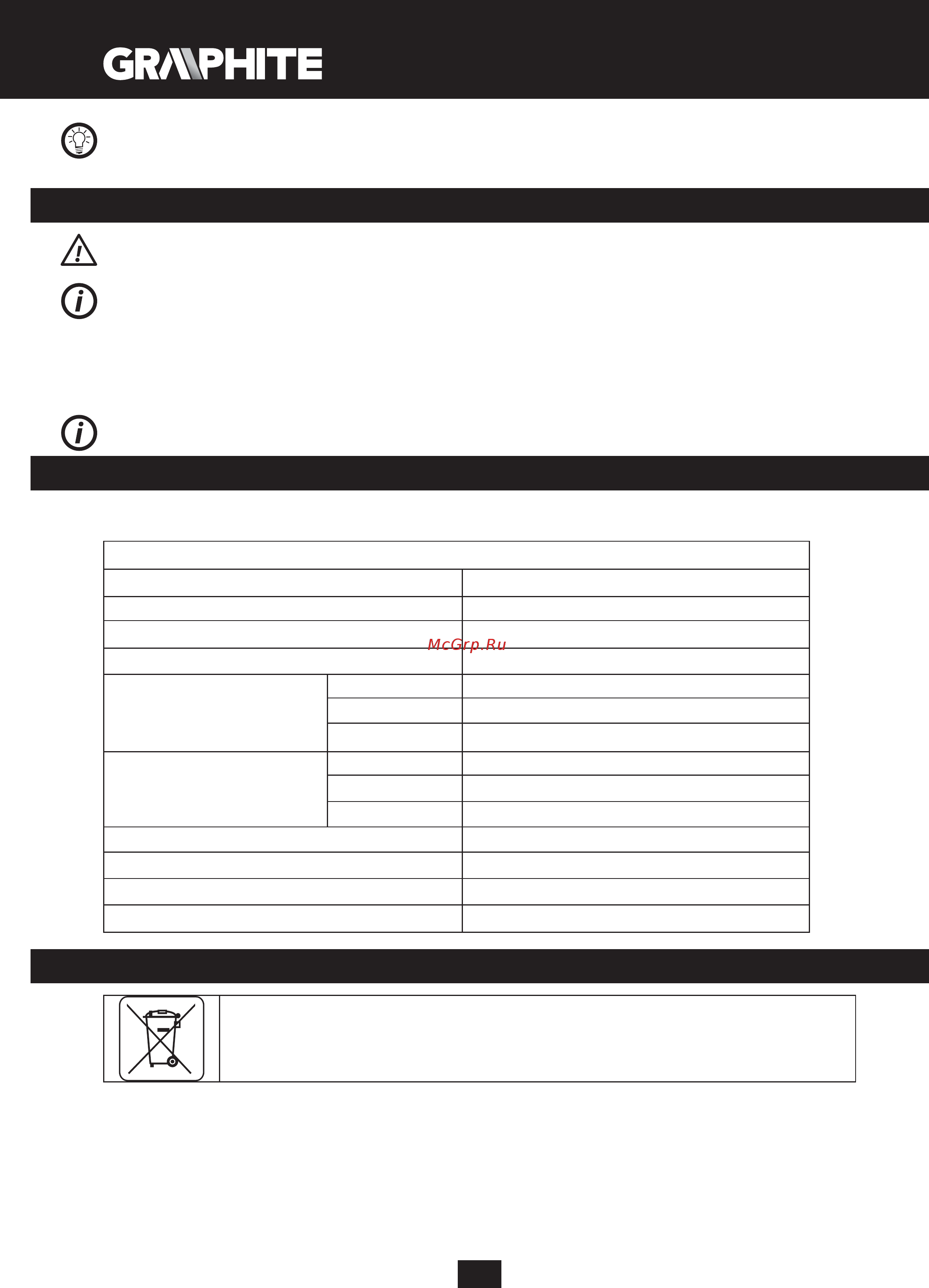 GRAPHITE 2000 Вт, темпер. I: 25ºC, II: 350ºC, III: 550ºC, кейс 59G522 [44/104] Aplinkos apsauga