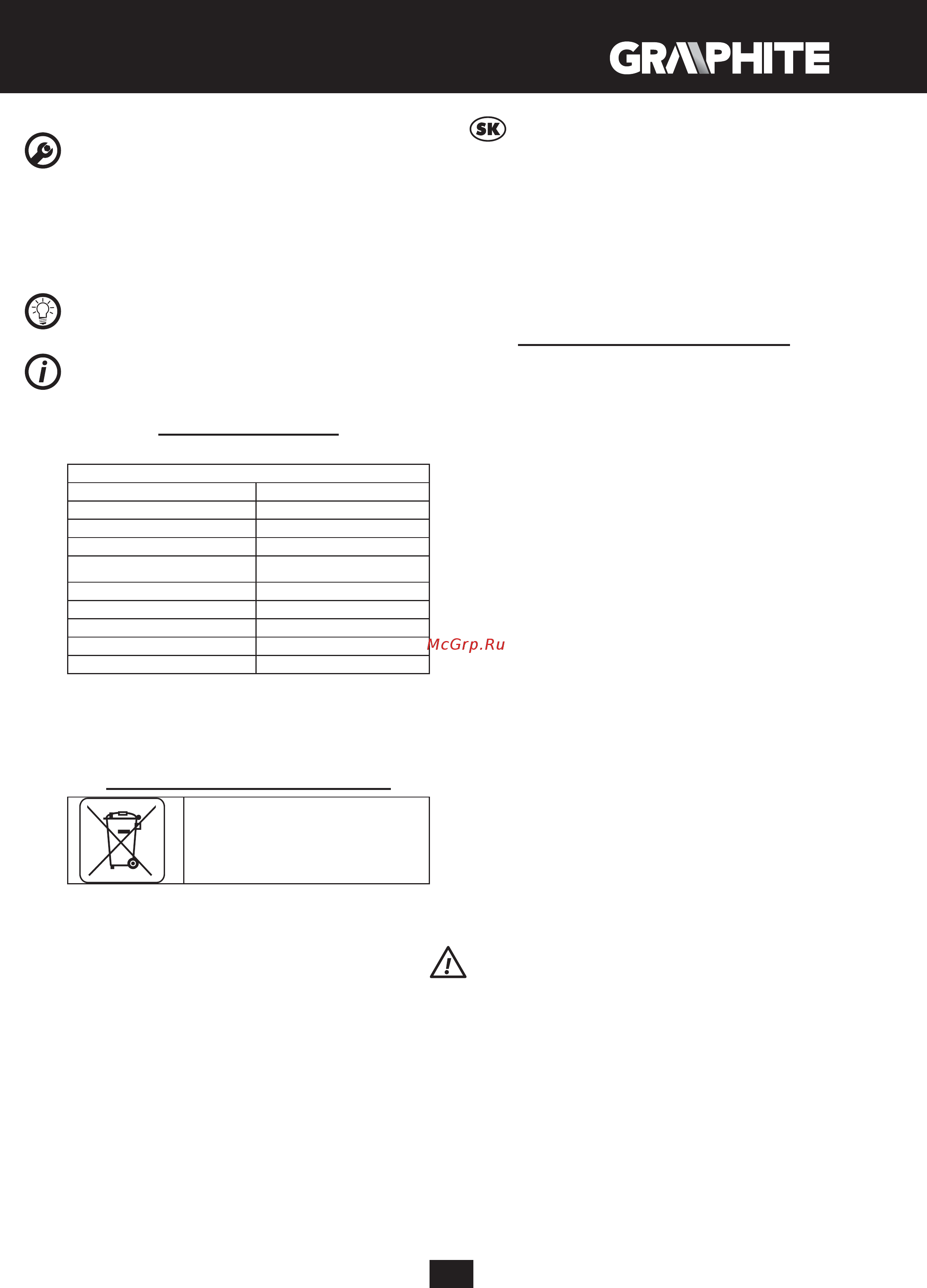 GRAPHITE 59G392 [23/48] Preklad pôvodného návodu na použitie
