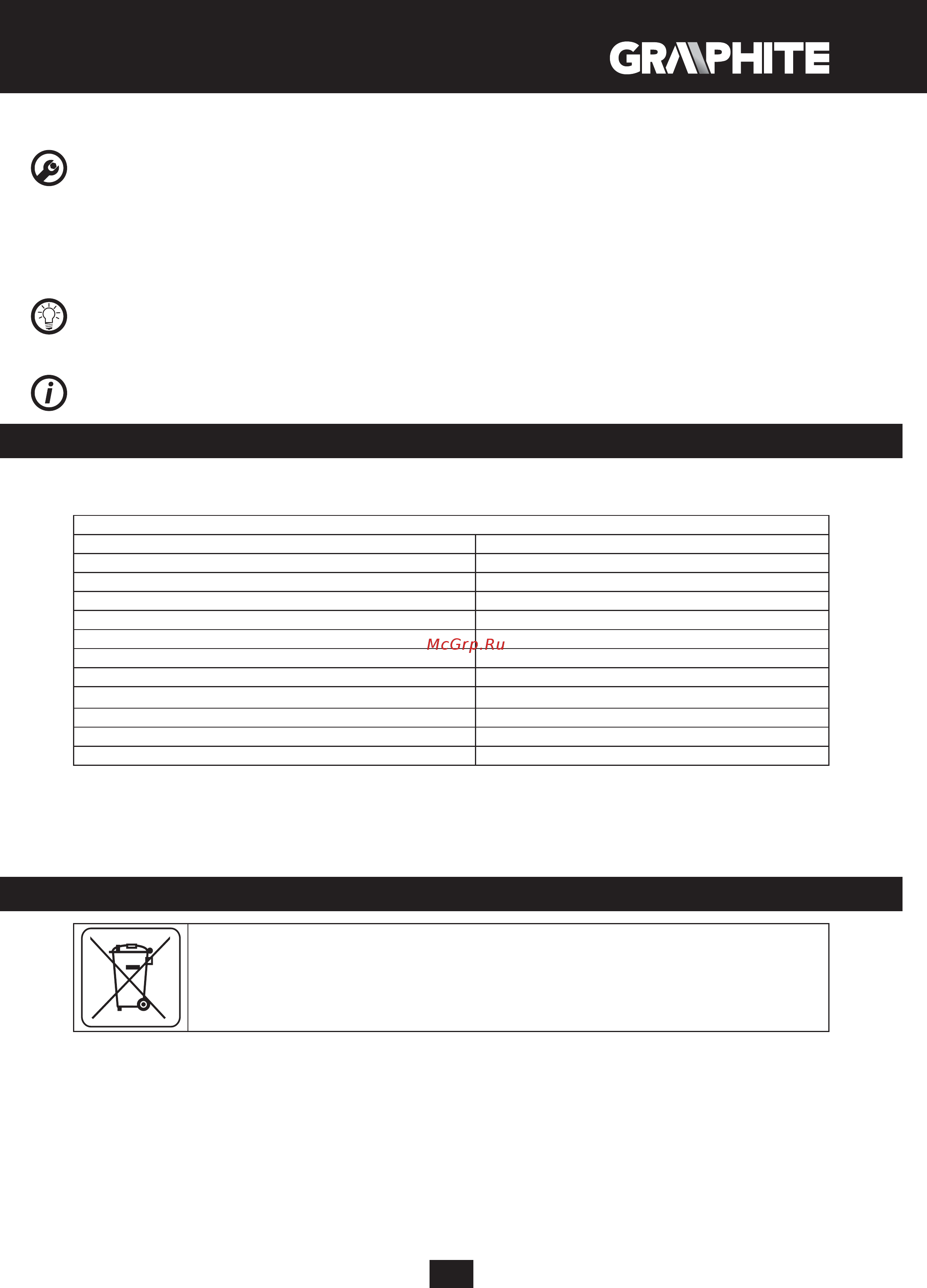 GRAPHITE 59G347 [35/88] Parametrii tehnici