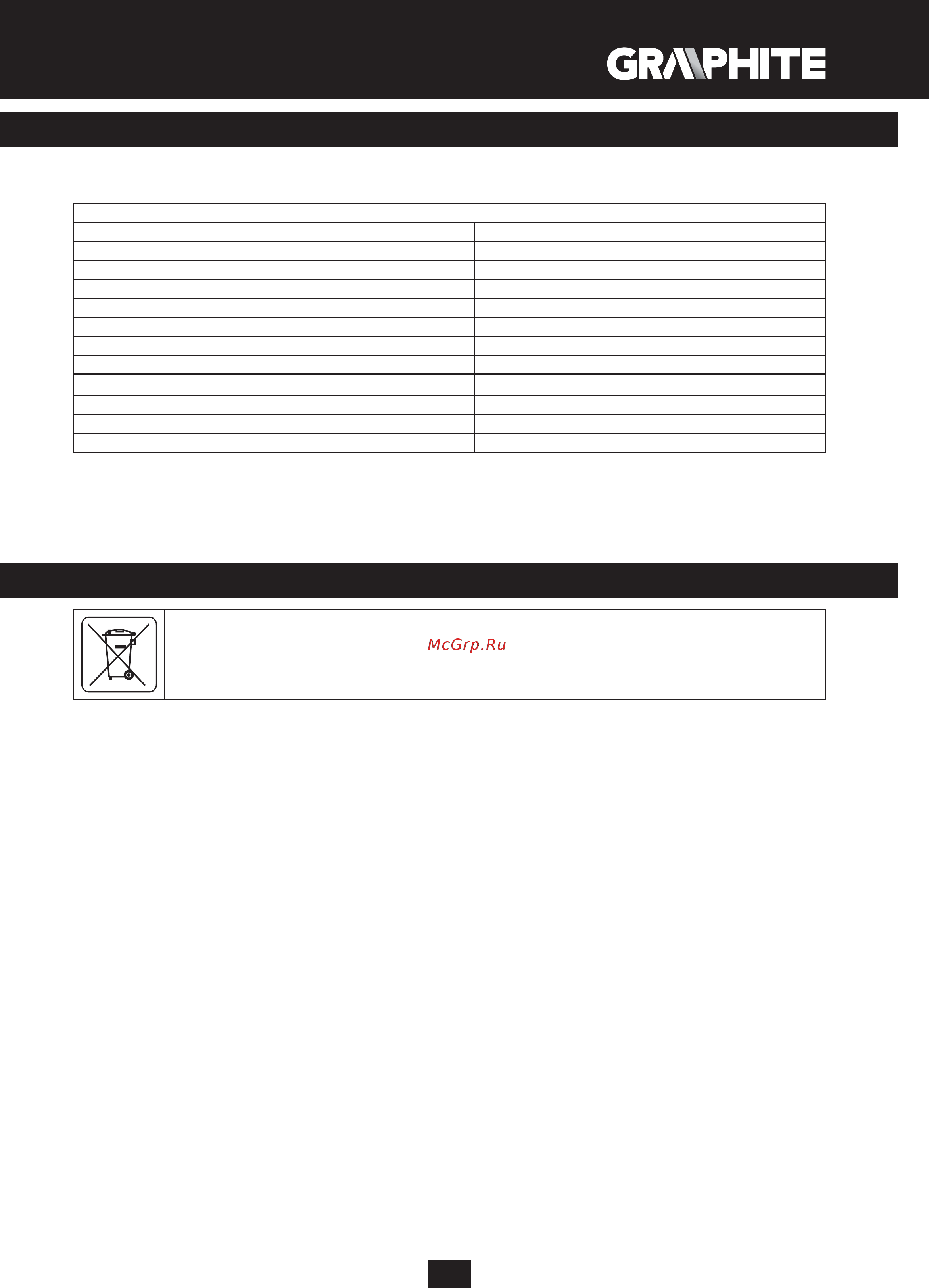 GRAPHITE 59G343 [79/80] Caratteristiche tecniche